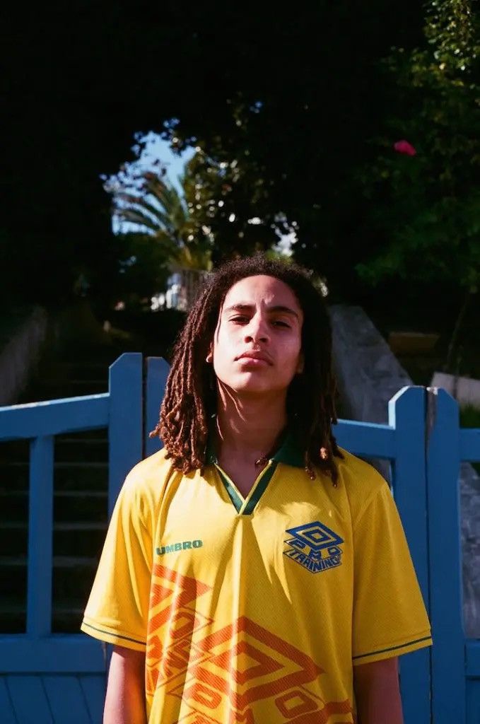 Vintage Umbro pro training yellow Brazil rare polo big logo