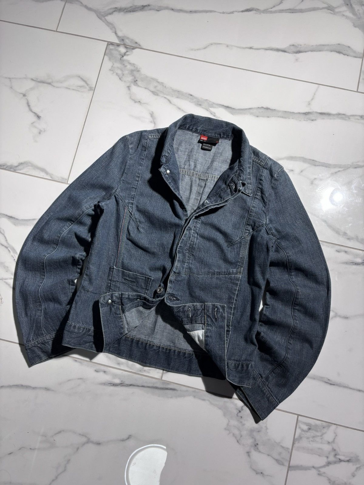 Diesel Vintage Y2K Diesel Jacket Denim 00’s Retro Workwear Style Size M / US 6-8 / IT 42-44 - 2 Thumbnail