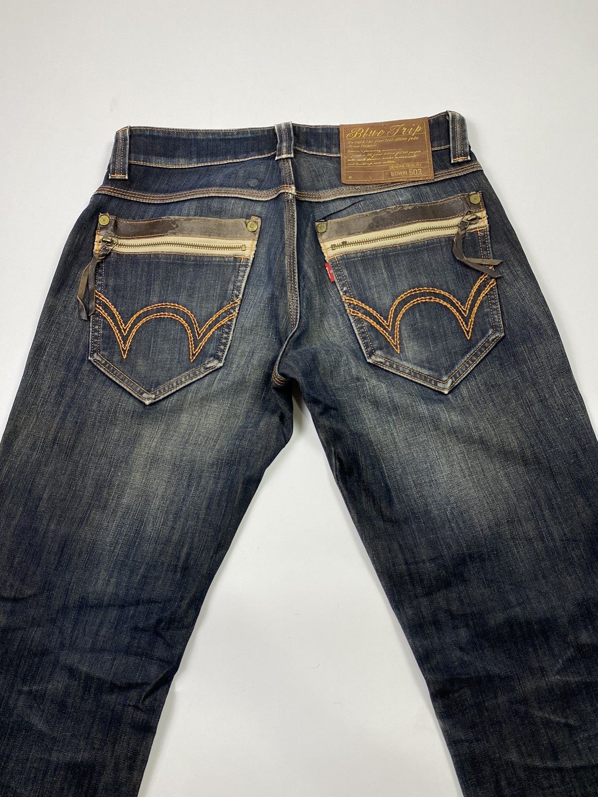 Edwin × Japanese Brand × Jean stonewash edwin 503 wash faded jeans pant style Size US 32 / EU 48 - 5 Thumbnail