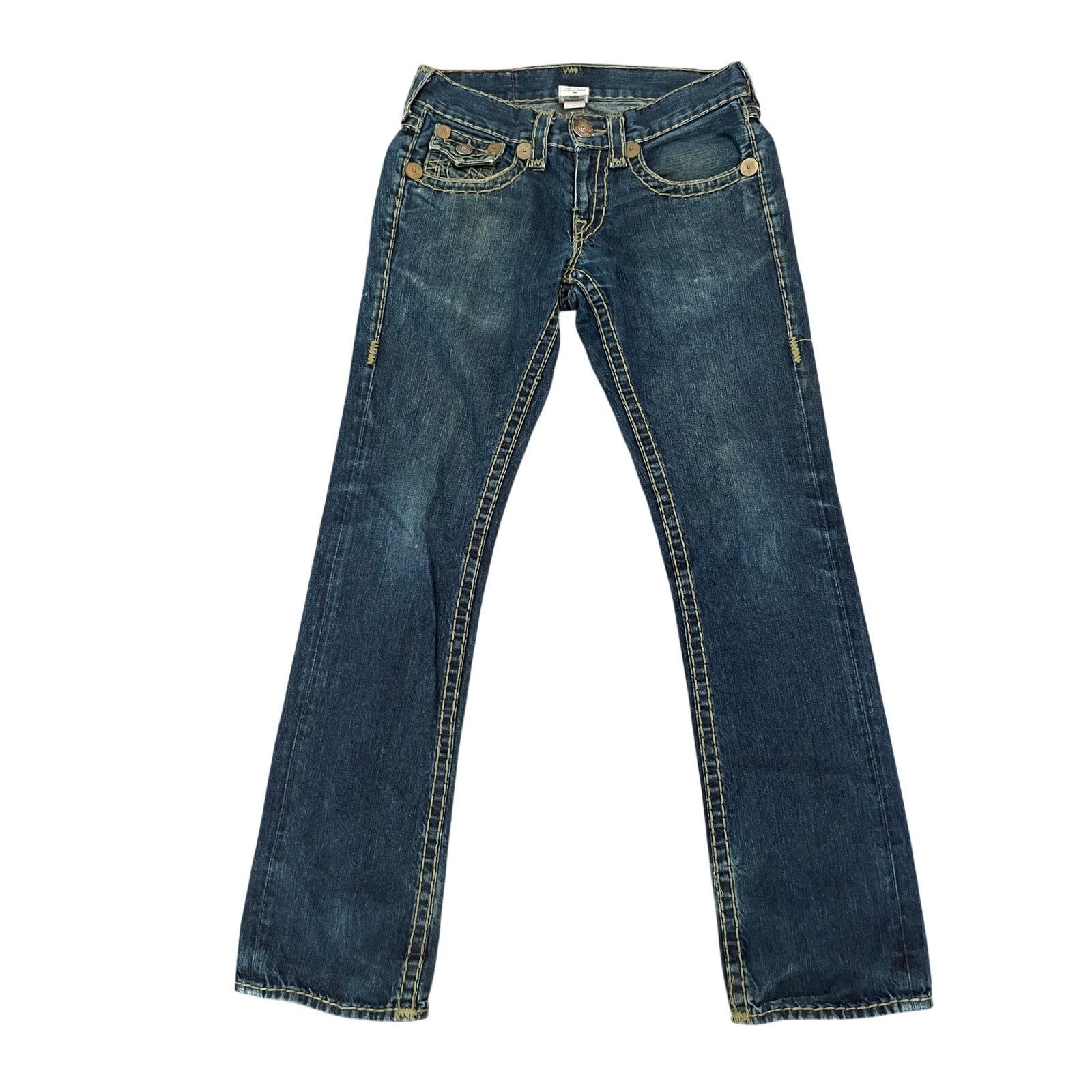 True Religion True Religion, Billy Super T, Gold Stitch Denim, Made USA 29 Size 29" - 2 Thumbnail