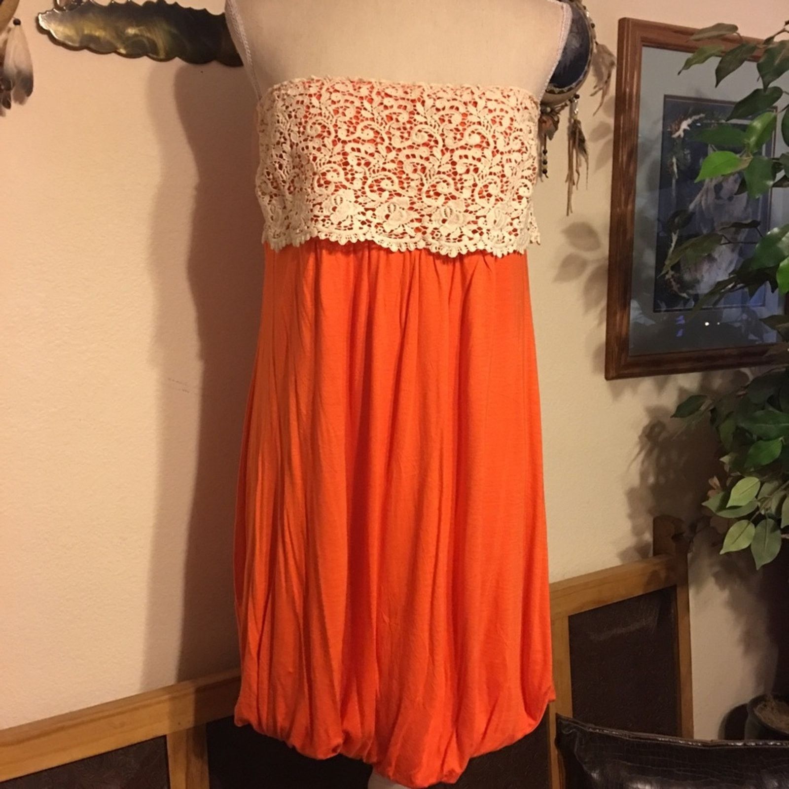 Other Trac coral and lace tube top bubble dress XL Size XL / US 12-14 / IT 48-50 - 1 Thumbnail