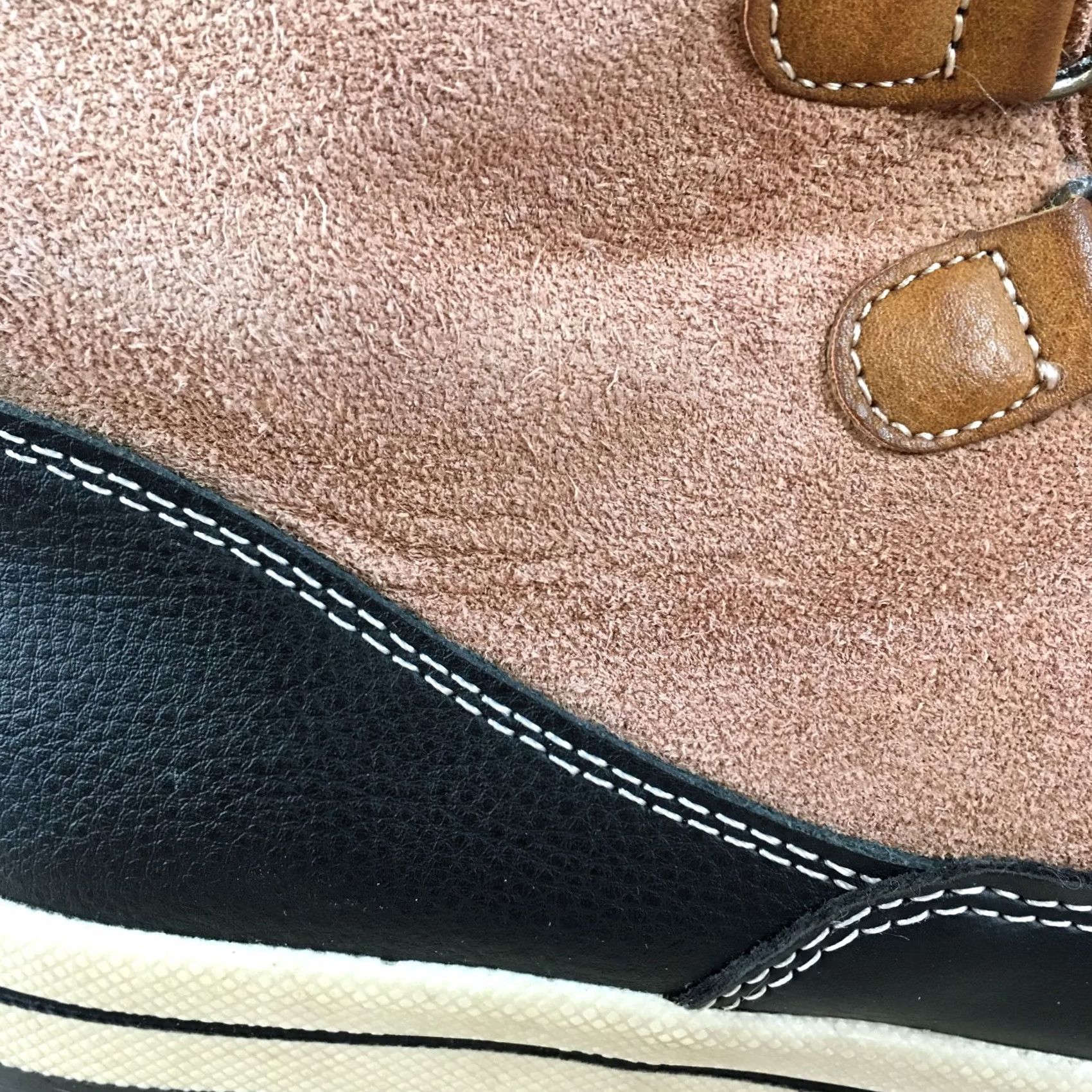 Vintage Universal Thread Boots Womens 9M Winter Snow Leather Lace Up Comfort Brown Blue Slip On? Size US 9 / IT 39 - 6 Thumbnail