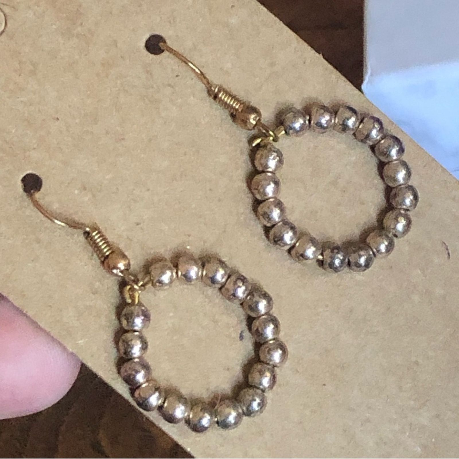 Handmade Handcrafted recycled material beaded earrings Size ONE SIZE - 2 Thumbnail