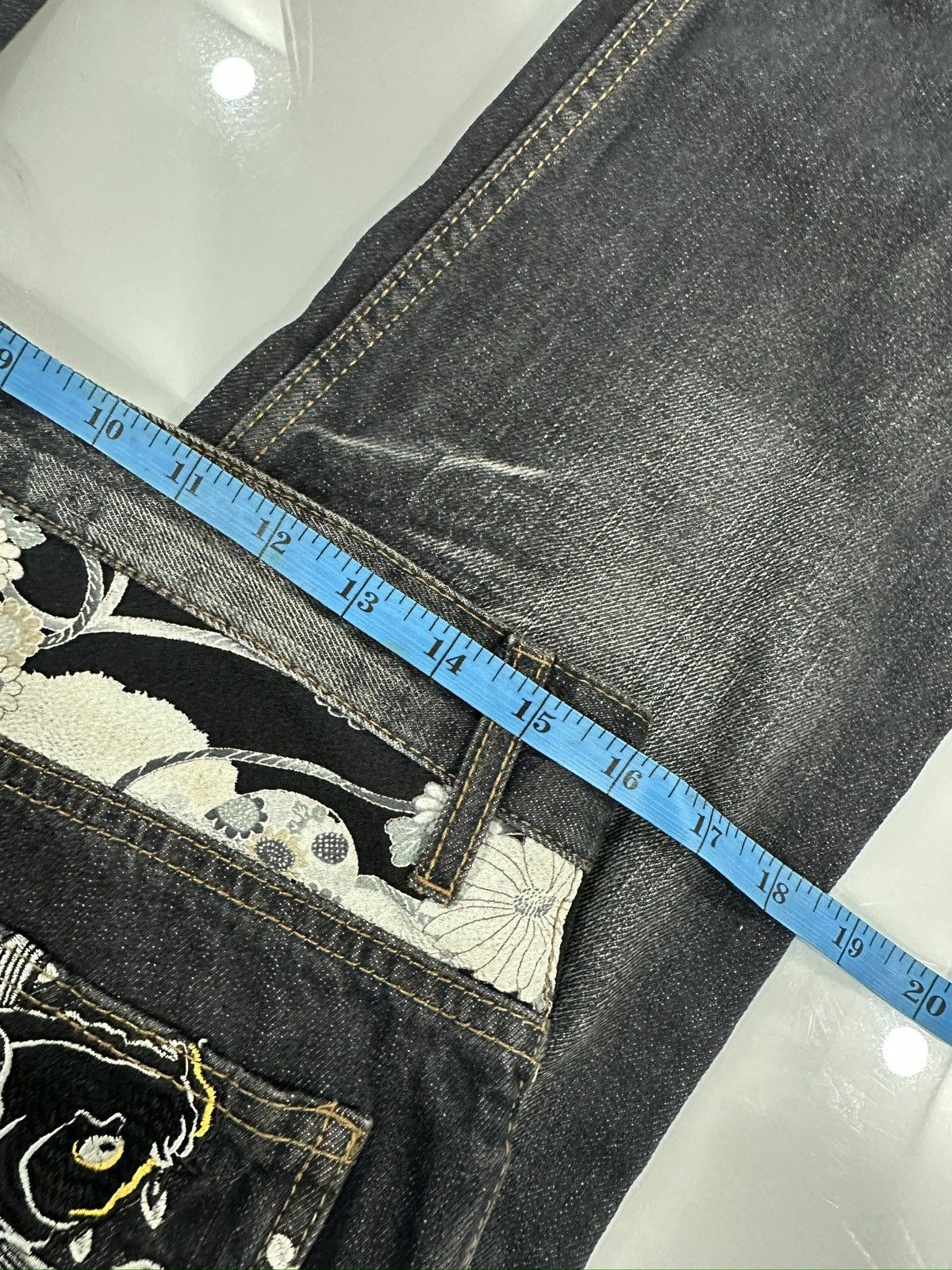 If Six Was Nine Double Pocket With Embroidred Koi Fish Rare Design Jeans Size US 32 / EU 48 - 10 Thumbnail
