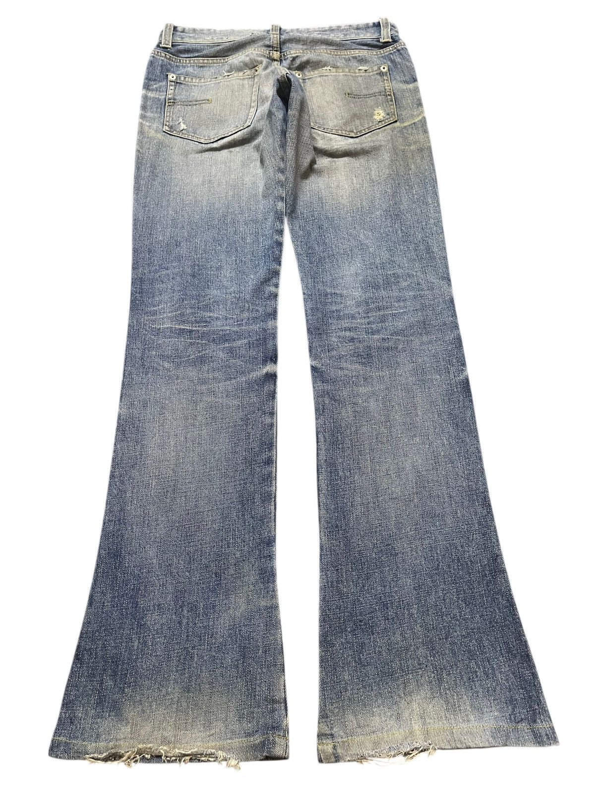 If Six Was Nine Vintage Japanese Brand Faded Wash Style Distress Flare Jeans Size US 30 / EU 46 - 2 Thumbnail