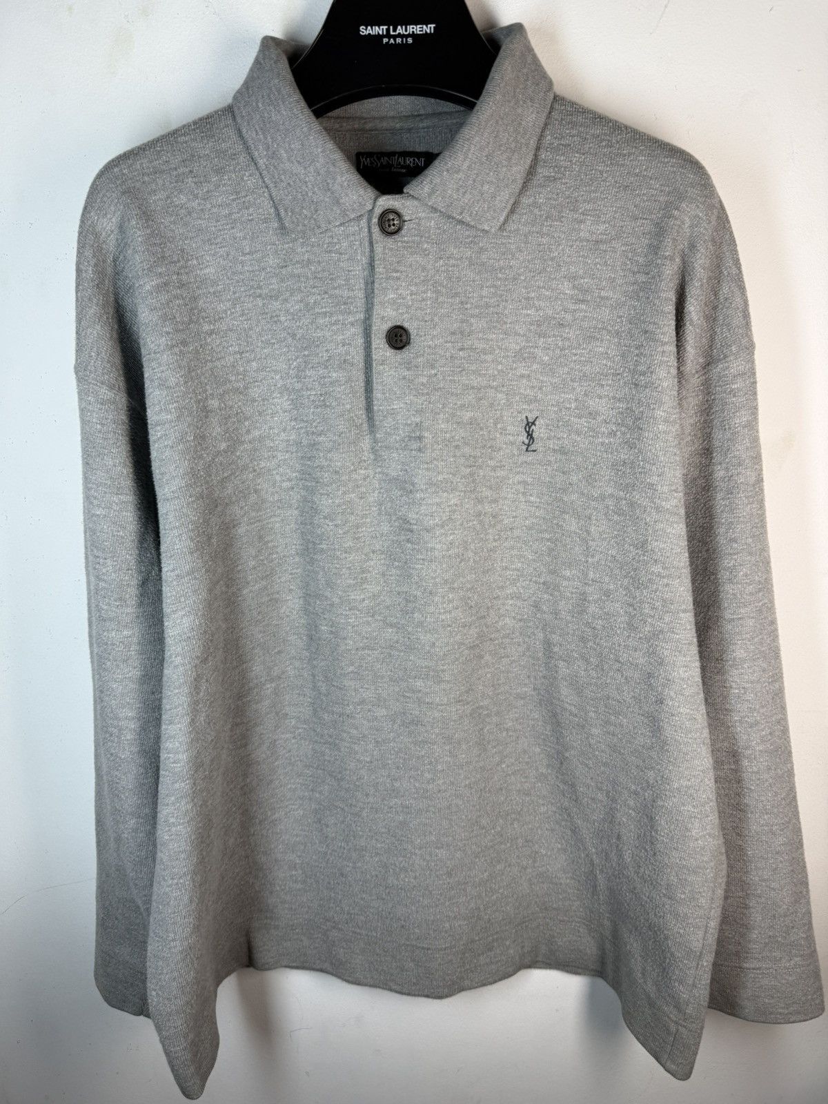 Yves Saint Laurent 90’s YSL Sweatshirt 1/4 Button YSL Sweater Size US L / EU 52-54 / 3 - 19 Thumbnail