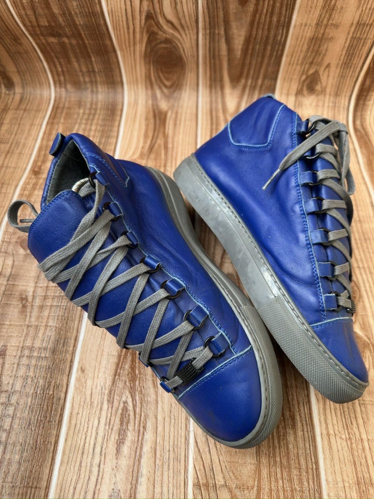 Balenciaga Balenciaga Arena Blue Leather Hightops Size US 7 / EU 40 - 7 Thumbnail