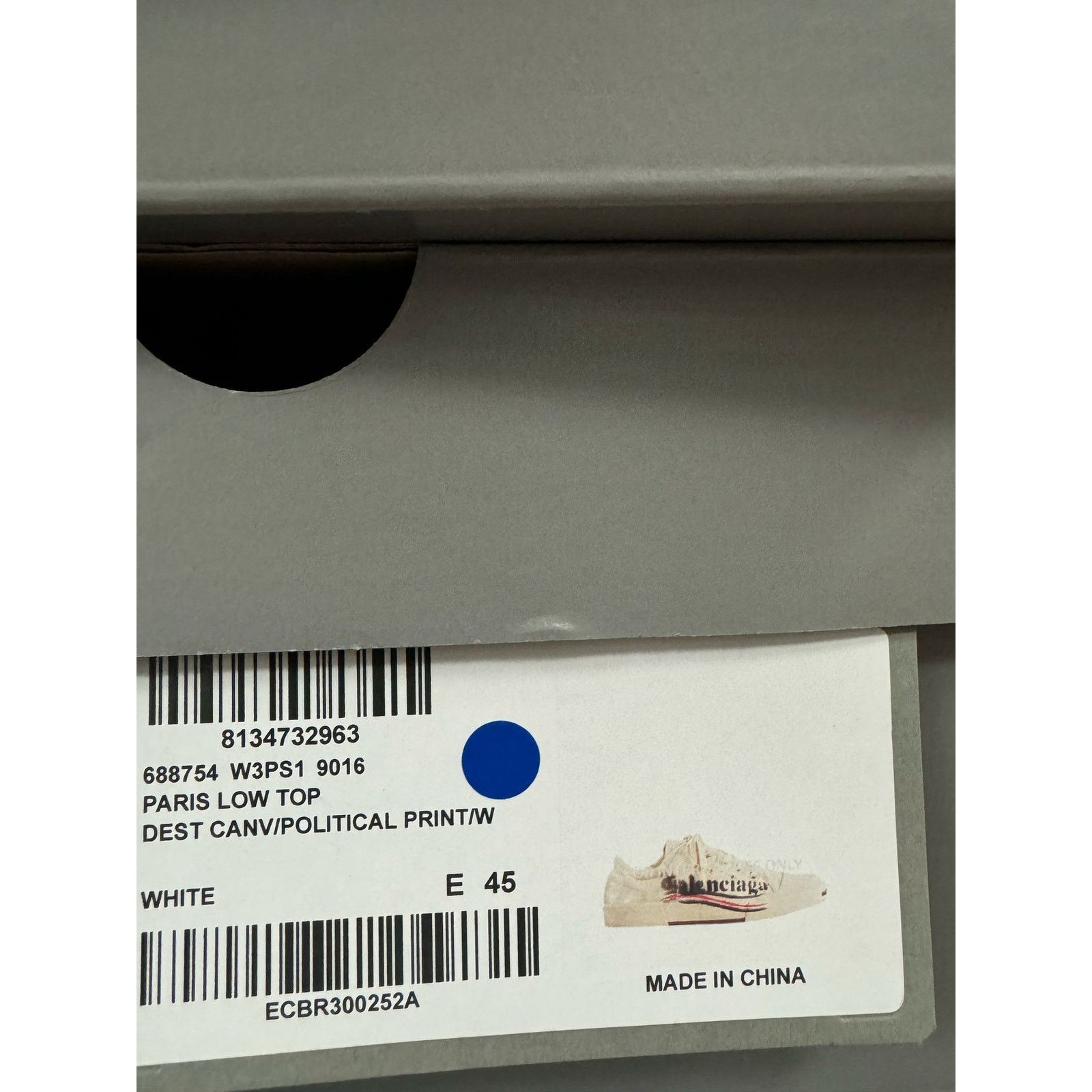 Balenciaga o1rshd1 Q:3 / Paris Low-Top Sneakers in White Size US 12 / EU 45 - 23 Thumbnail