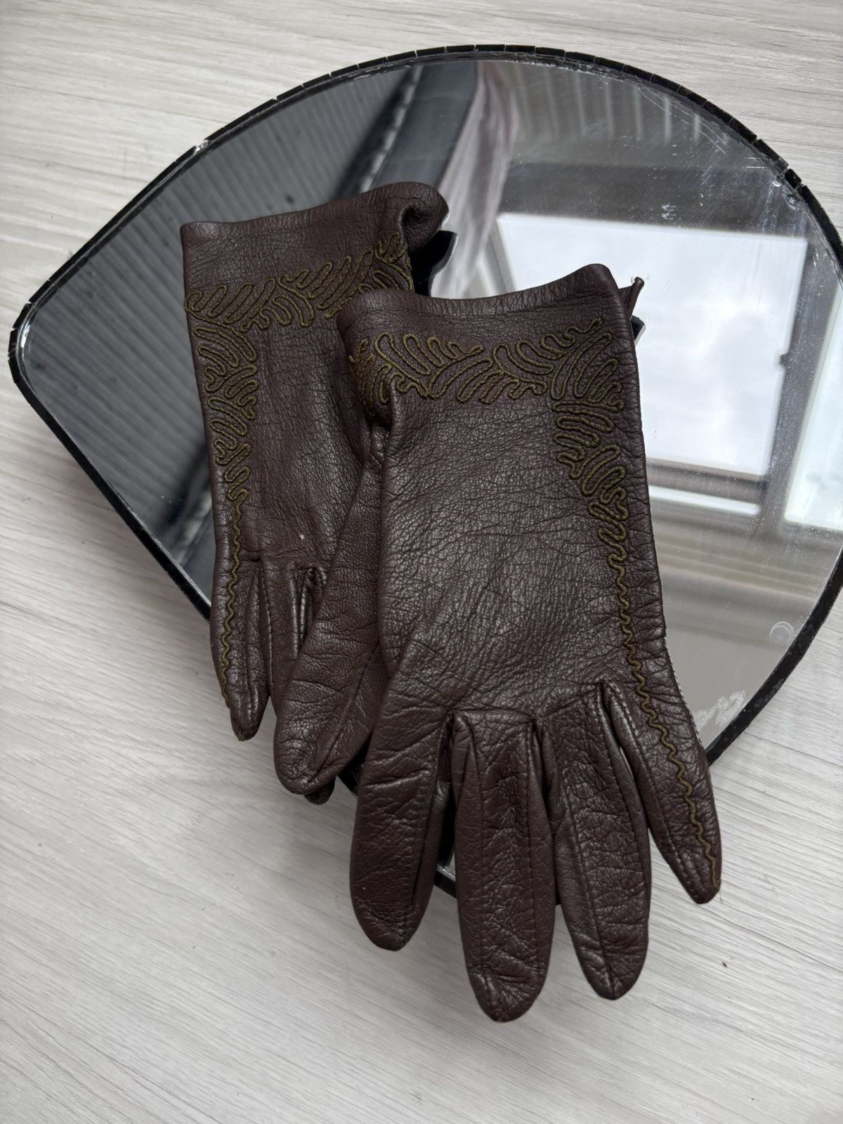 Vintage Vintage leather gloves Size ONE SIZE - 7 Thumbnail