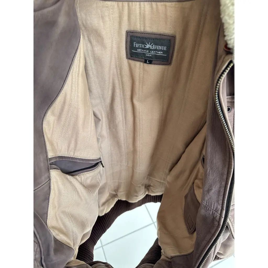 Other Saks Fifth Avenue Genuine Leather Bomber Jacket Shearling Size US L / EU 52-54 / 3 - 2 Thumbnail