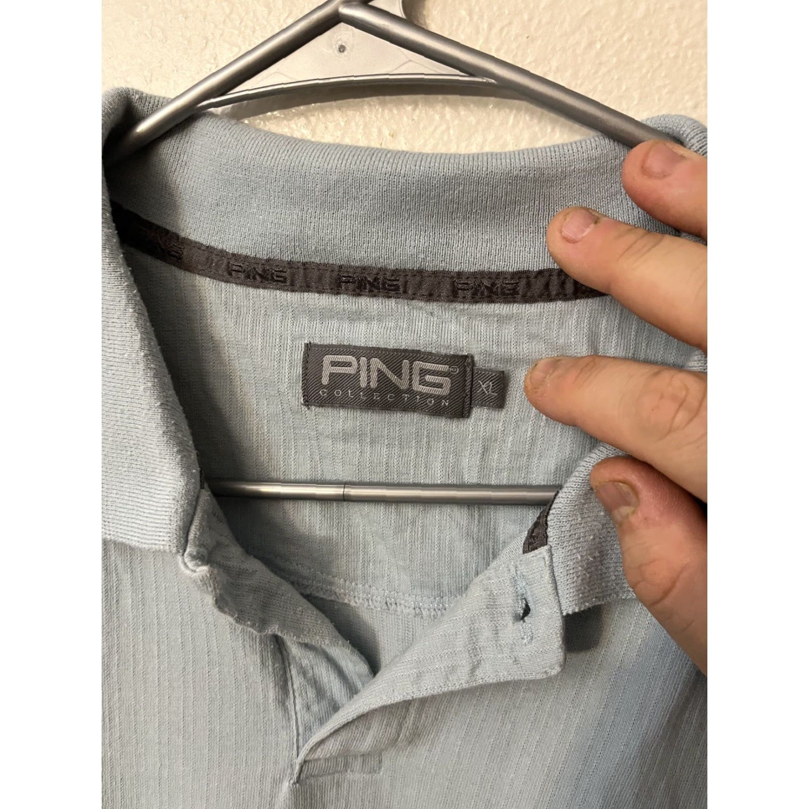 Vintage VINTAGE Ping Polo Men's XL Blue Embroidered Logo PING Collection Performance Dynamics VILOET Golf Sports Shirt Size US XL / EU 56 / 4 - 2 Thumbnail