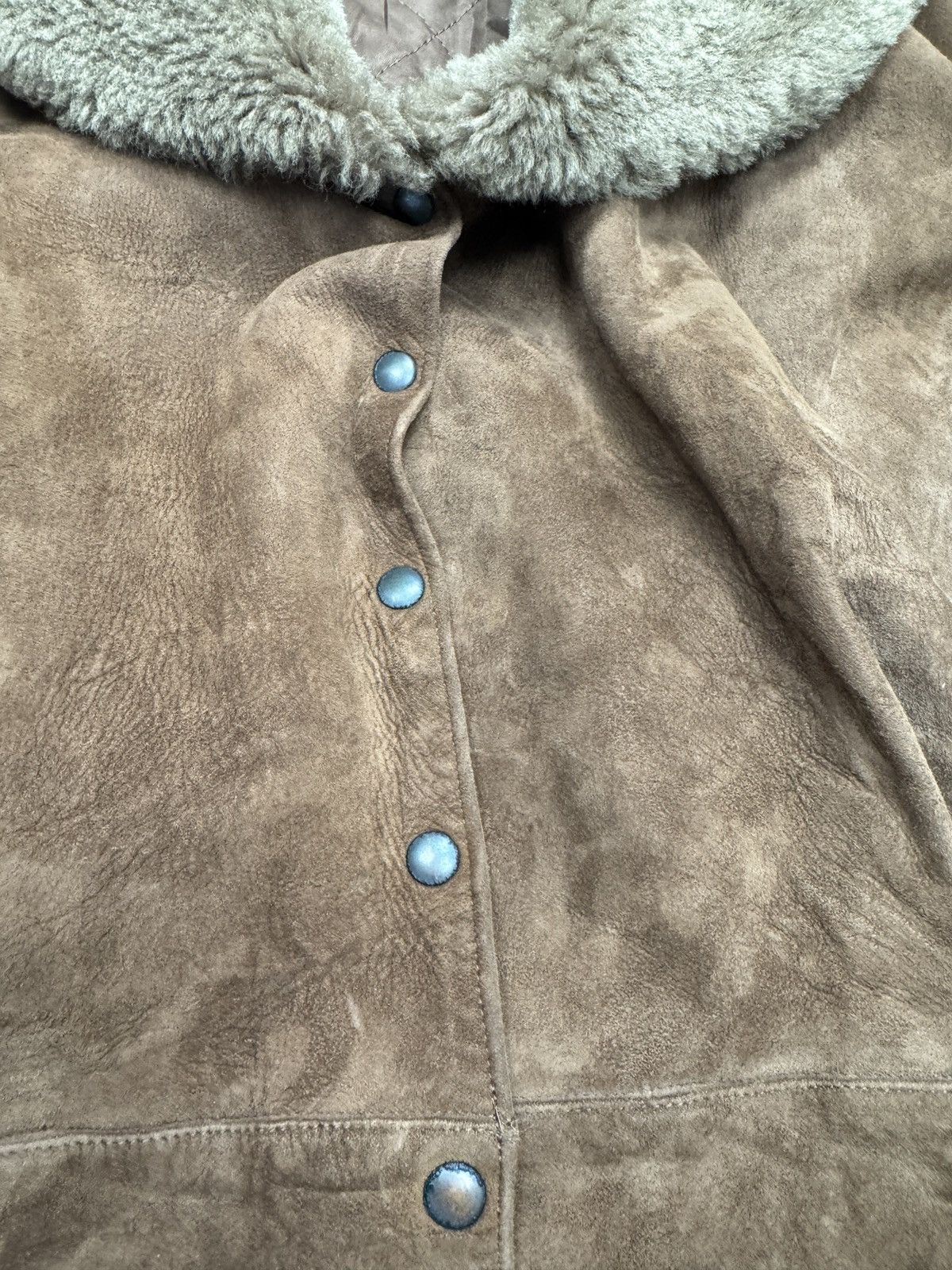 Other Vintage Women’s Shearling Suede Cropped Jacket Size M / US 6-8 / IT 42-44 - 3 Thumbnail