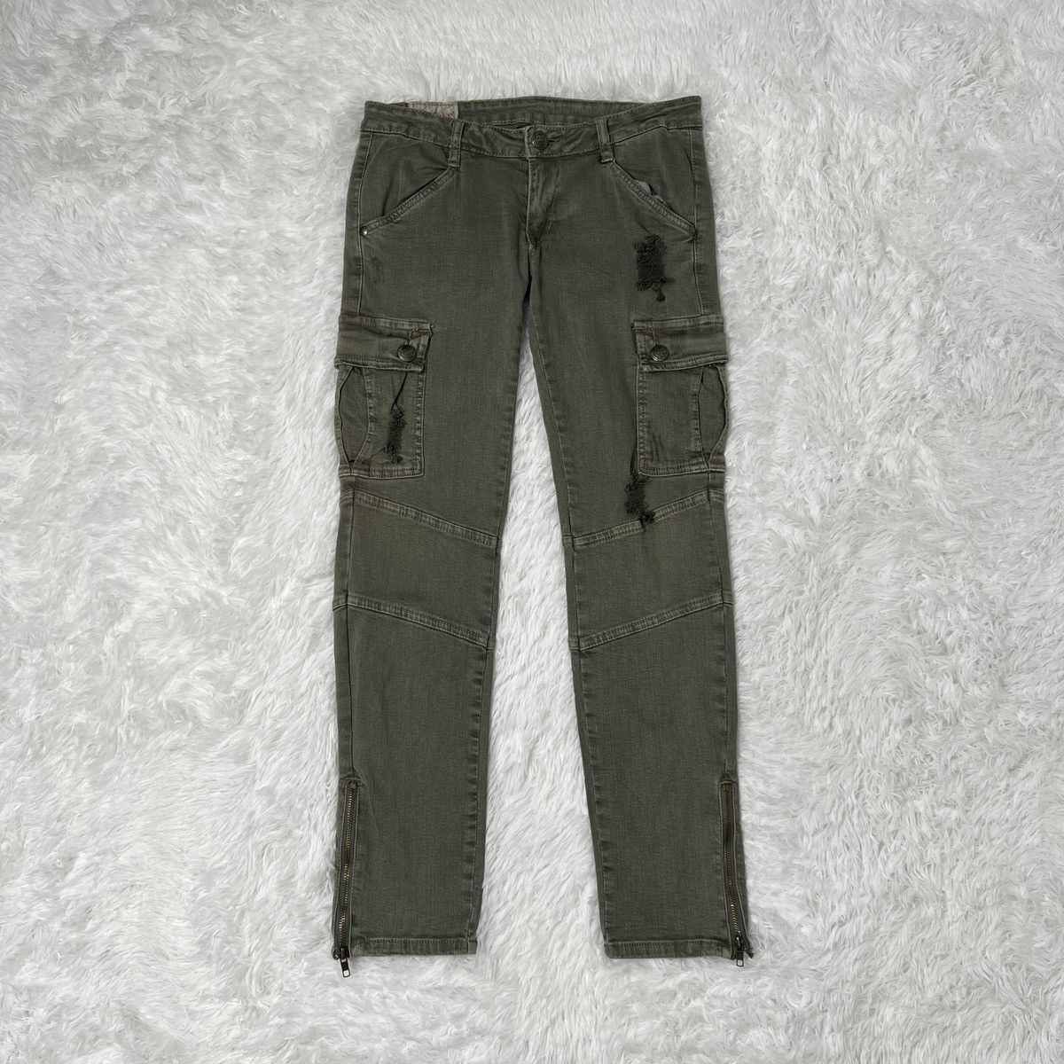 Japanese Brand Machine Nouvelle Mode Distressed Cargo Pants Size US 31 - 1 Thumbnail