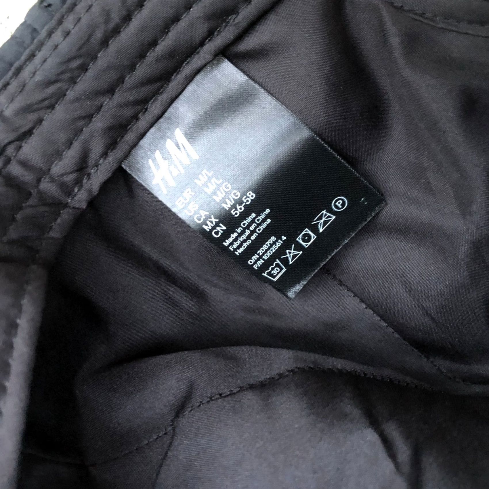 H&M H&M Nylon Strapback Hat Unisex Adult Black M/L Baseball Cap Size ONE SIZE - 6 Thumbnail