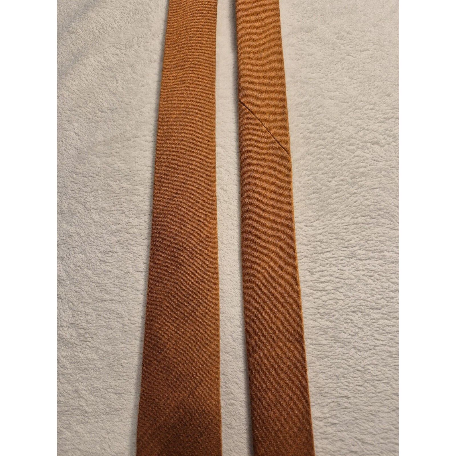 The Tie Bar The Tie Bar Thin Skinny Slim Wool & Silktie Orange 58x2.5 Size 38 - 5 Thumbnail