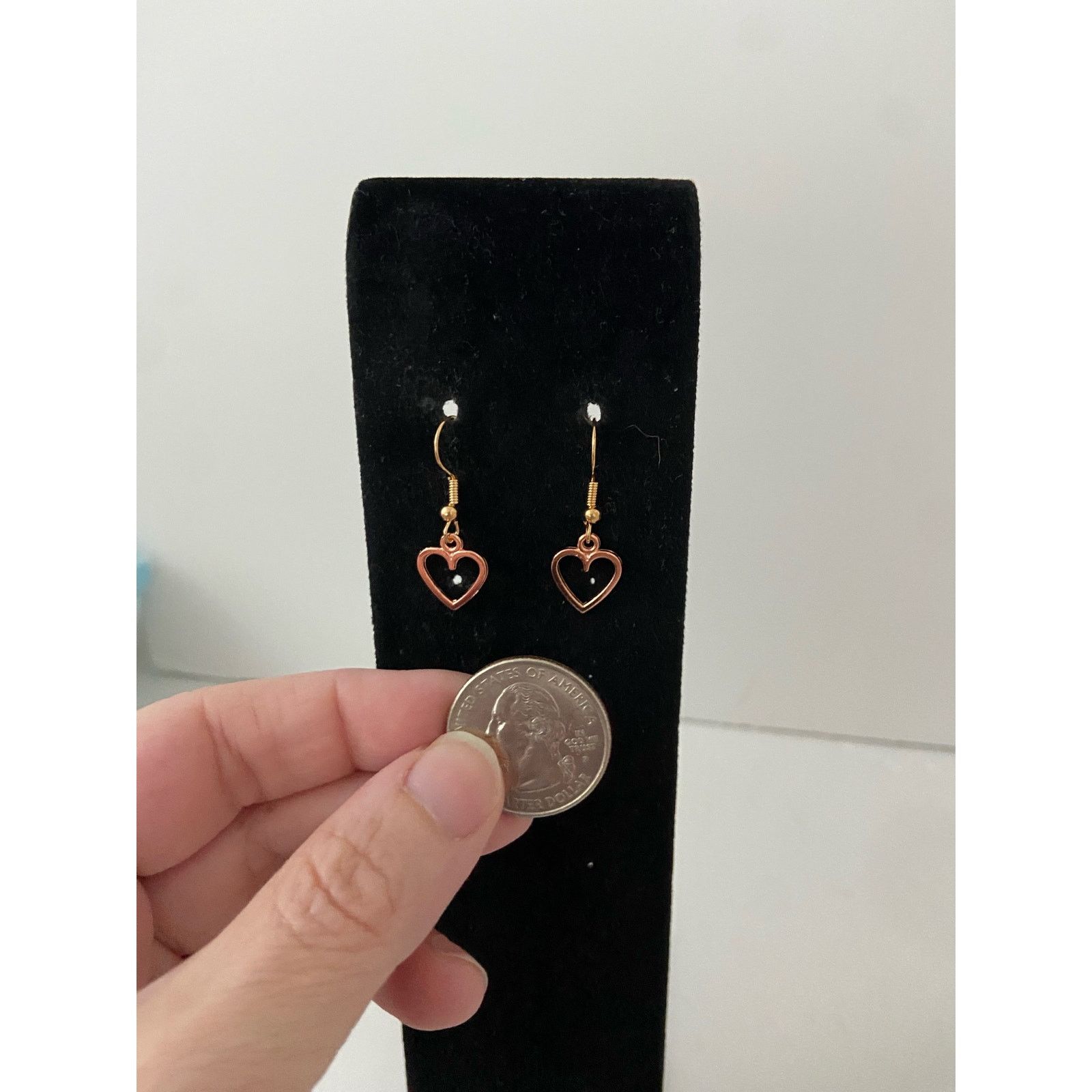 Handmade Rose gold tone heart earrings Size ONE SIZE - 2 Thumbnail