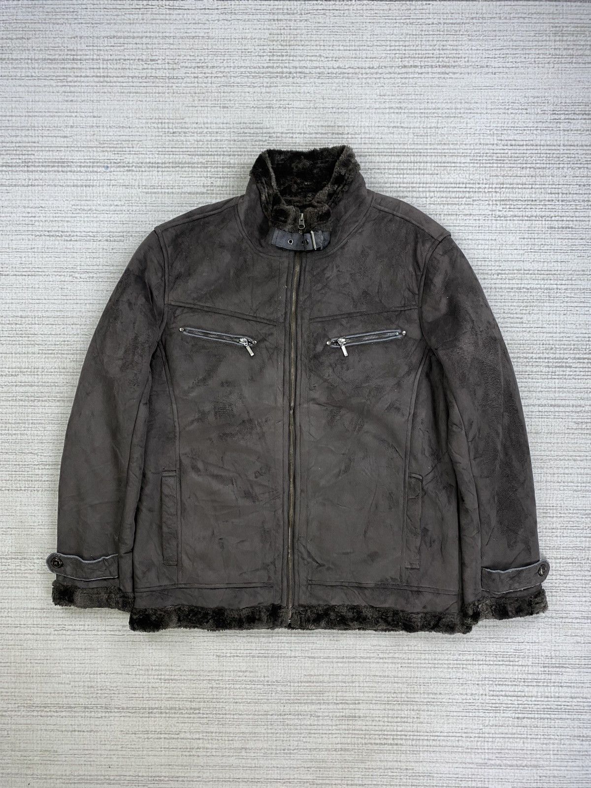 If Six Was Nine 🔥Thruxton Multipocket Sherpa Suede Leather Jacket Size US L / EU 52-54 / 3 - 1 Thumbnail