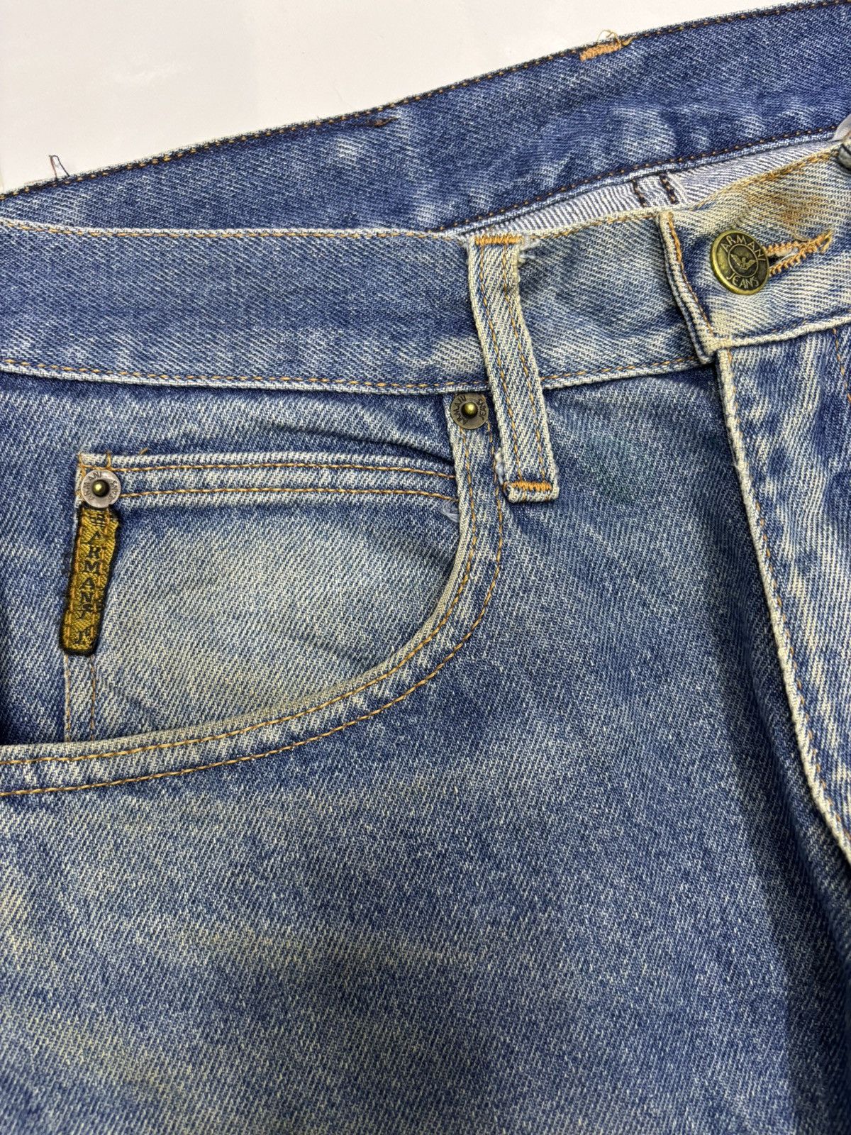 Giorgio Armani 🔥VINTAGE GIORGIO ARMANI ITALY DISTRESSED DENIM JEANS Size US 30 / EU 46 - 10 Thumbnail