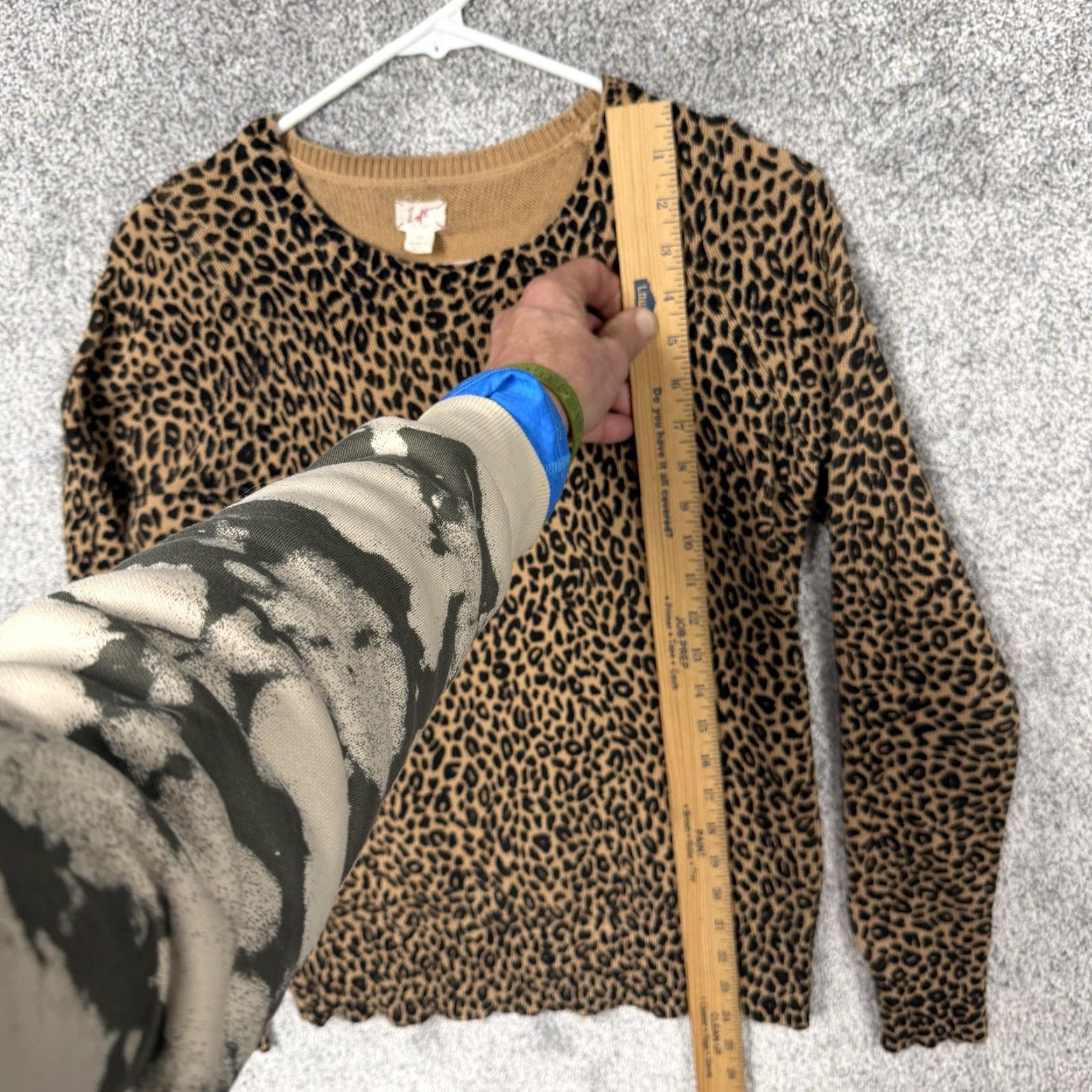 Loft VINTAGE Loft SweatEr Womens M Brown Tan Leopard Print Office Siren Preppy Indie Sleaze Size M / US 6-8 / IT 42-44 - 2 Thumbnail