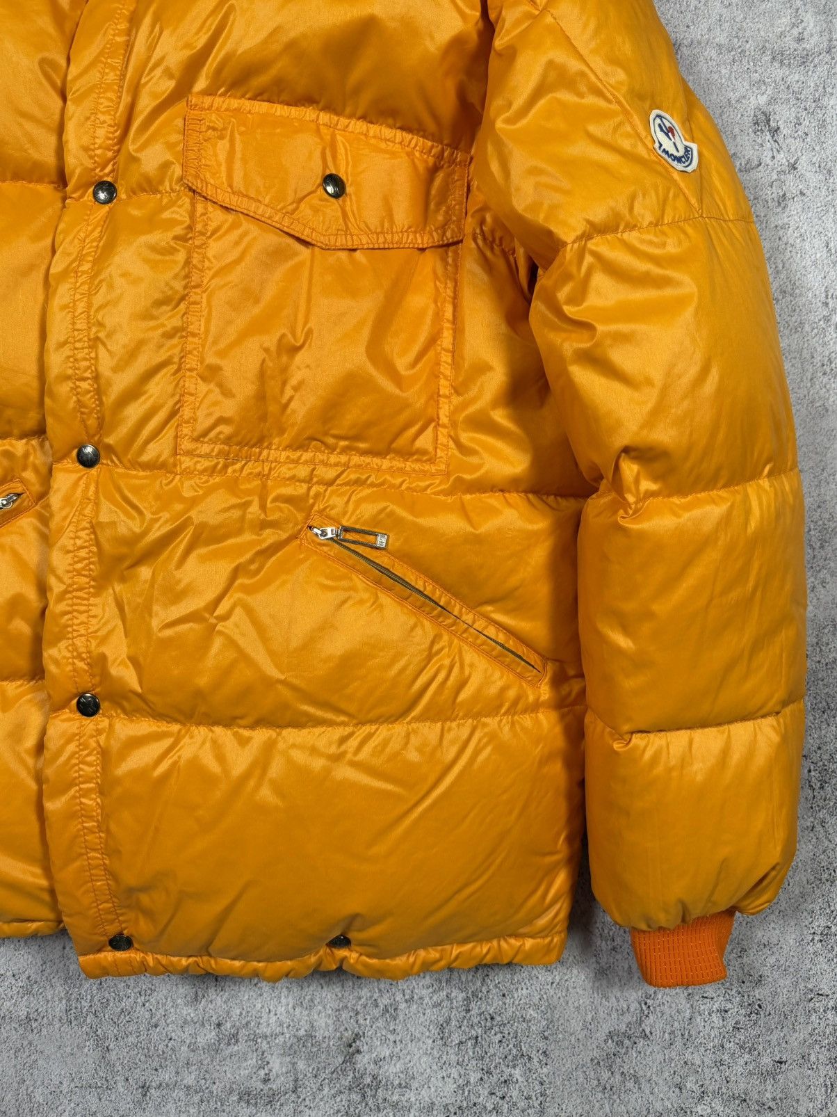 Moncler Vintage Moncler Down Jacket Orange Hooded Made in Italy 1981 Size US XL / EU 56 / 4 - 6 Thumbnail