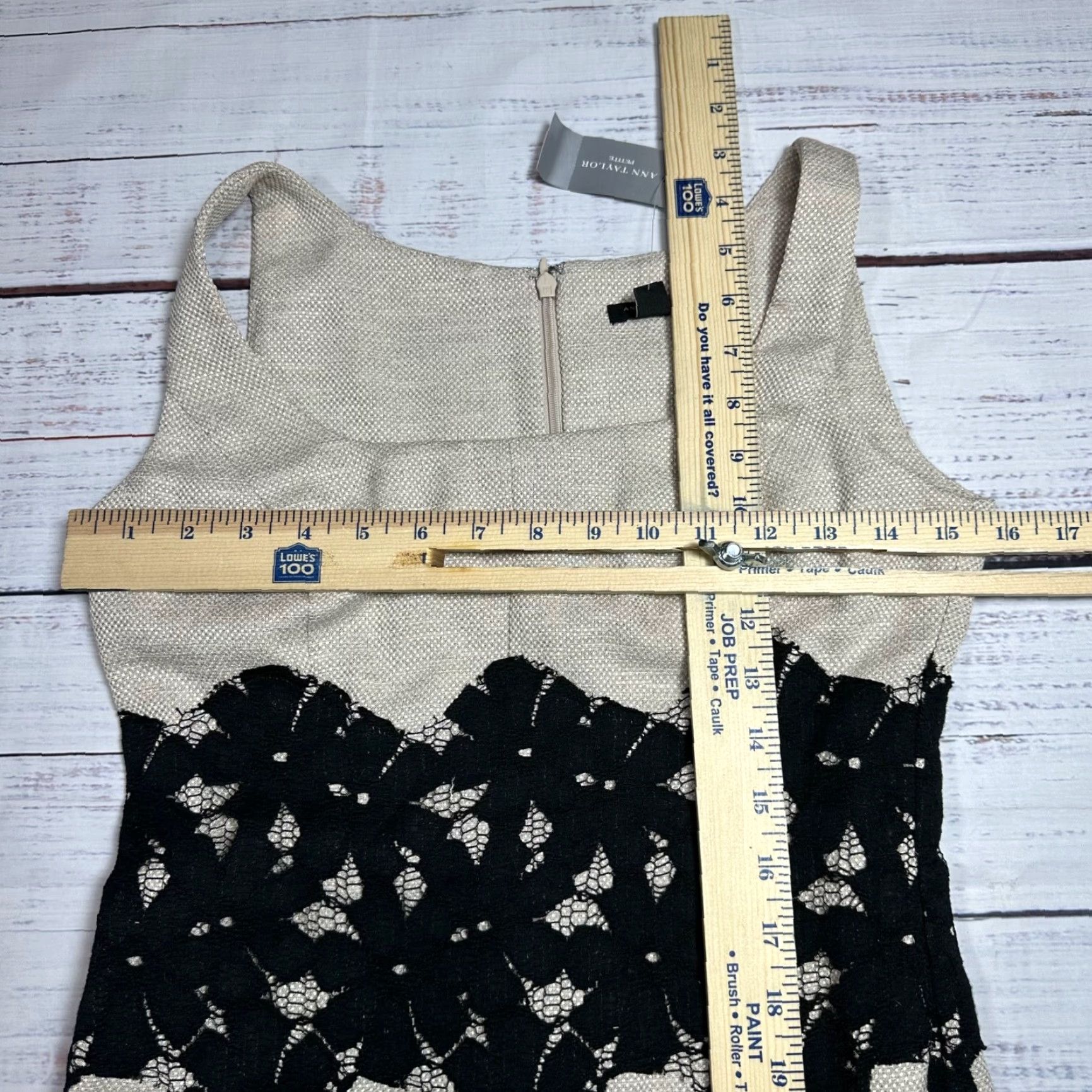 Ann Taylor Ann Taylor Sleeveless Sheath Dress Sz 0P Petite Beige Textured Waist Detail New Size XS / US 0-2 / IT 36-38 - 3 Thumbnail