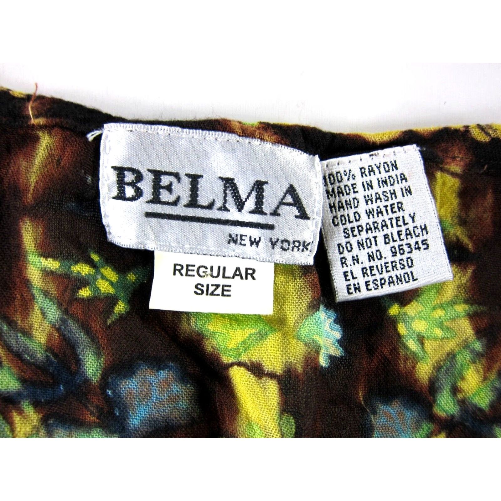 Vintage VINTAGE Belma Blouse Kimono Shirt M-L Yellow 100% Rayon Tie Dye Floral Bell Sleeve Women's Blouse Size M / US 6-8 / IT 42-44 - 4 Thumbnail