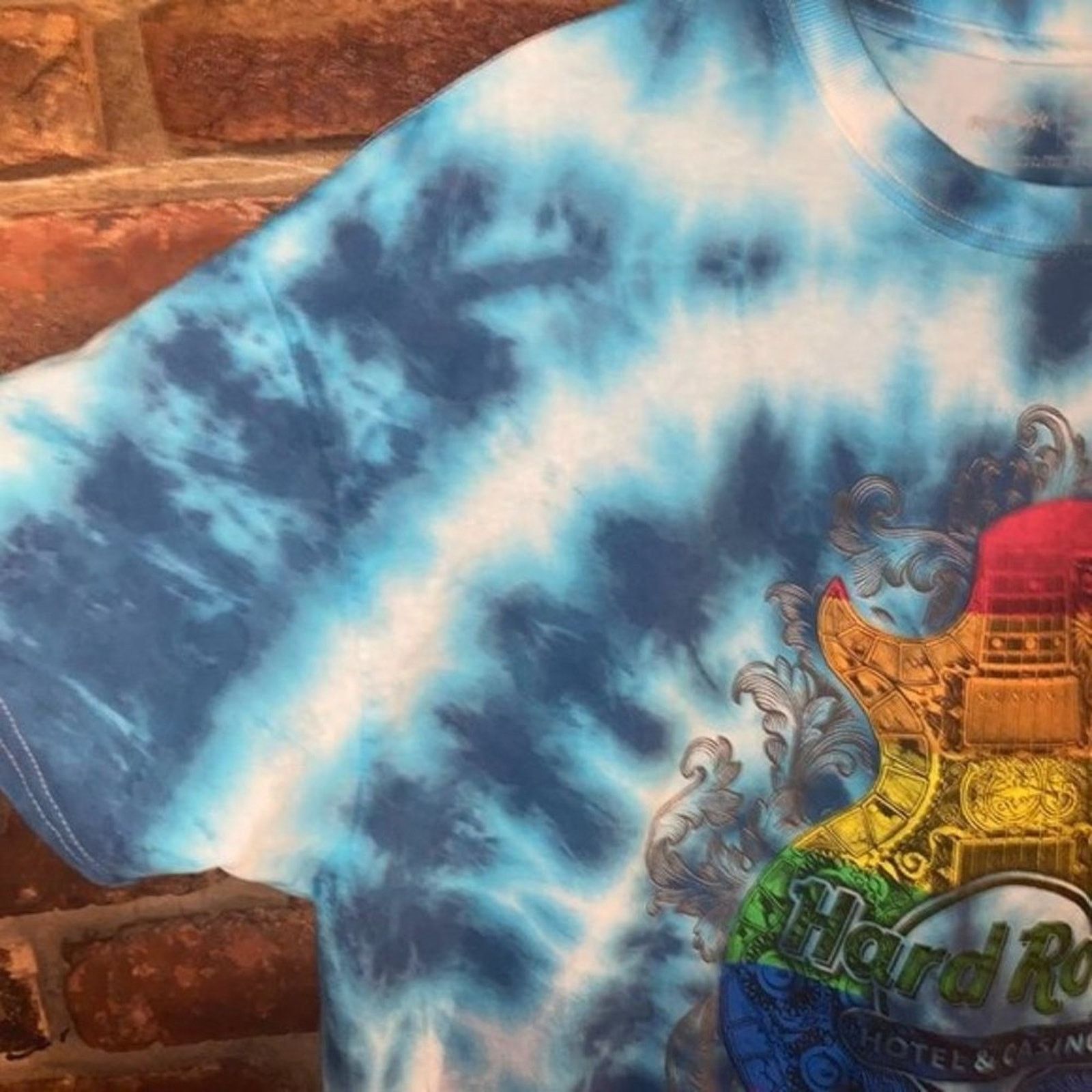 Hard Rock Cafe Hard Rock Custom Blue Tie Dye Graphic T-Shirt XL Size US XL / EU 56 / 4 - 2 Thumbnail