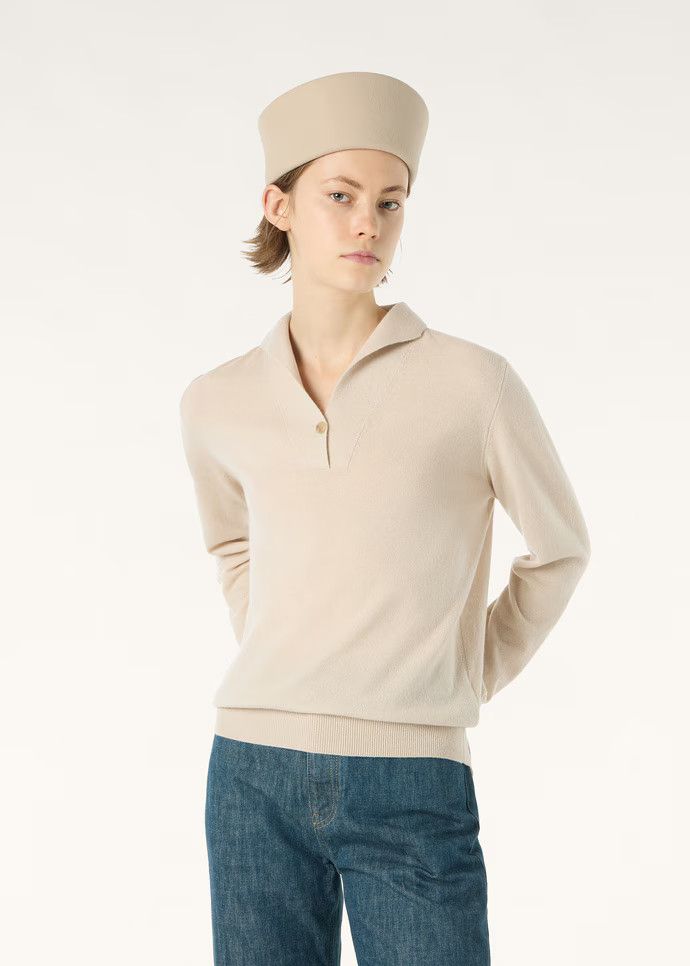 Loro Piana os11x0326 FAQ9446 Sergio Polo Shirt in Toffee Cream Size S / US 4 / IT 40 - 4 Thumbnail