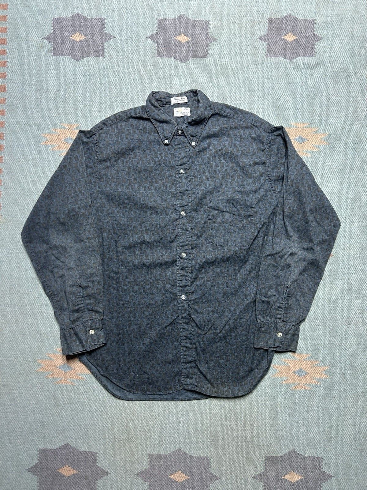 Vintage Vtg 1960s button shirt cotton all over print abstract Large Size US L / EU 52-54 / 3 - 1 Thumbnail