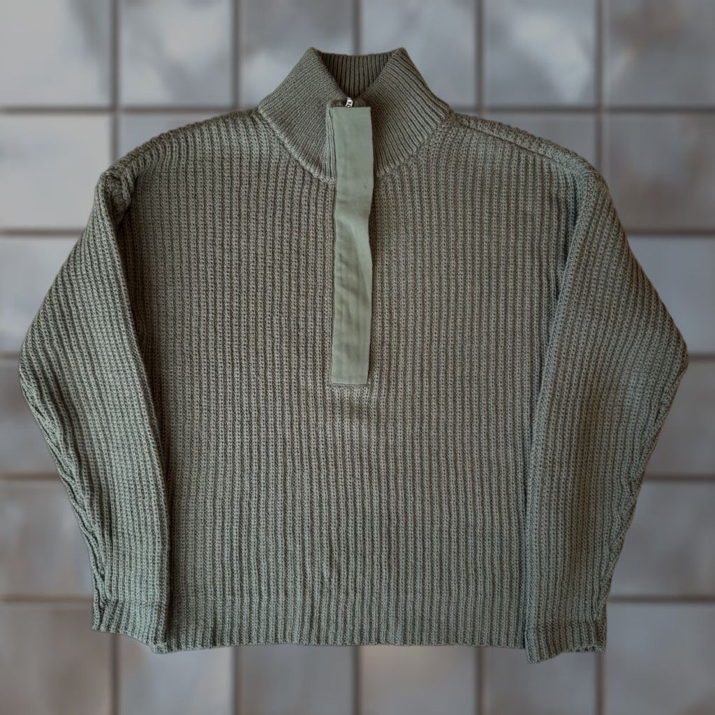 Outerknown Outerknown Sweater Small Green 1/2 Zip Cotton Pullover Minimalist NATO-Style? Size US S / EU 44-46 / 1 - 1 Thumbnail