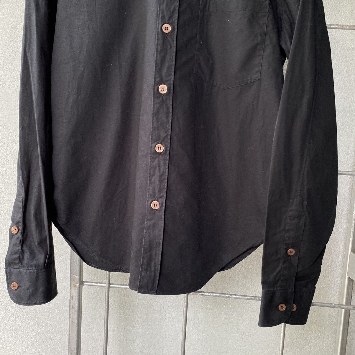 Helmut Lang HELMUT LANG Smart Black Button-Up with Brown Accents Size US XS / EU 42 / 0 - 10 Thumbnail