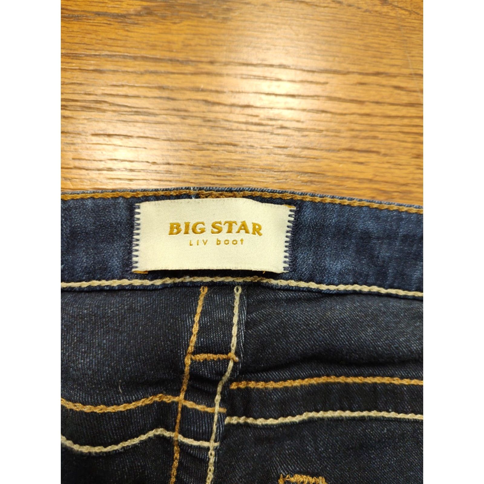 Vintage BIG STAR Jeans Women Bootcut 27R Regular 28x31 Blue Denim Dark Distressed Stretch 5-Pocket Zip Button Buckle Bke USA Hipster Rock Stars Vintage No N/A Size 27" / US 4 / IT 40 - 6 Thumbnail