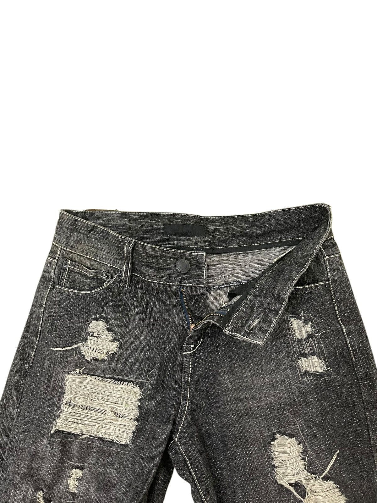 Japanese Brand Flare Jeans Sparkle Patchwork Low Rise Boot Cut 1🟦3 Size US 29 - 11 Thumbnail
