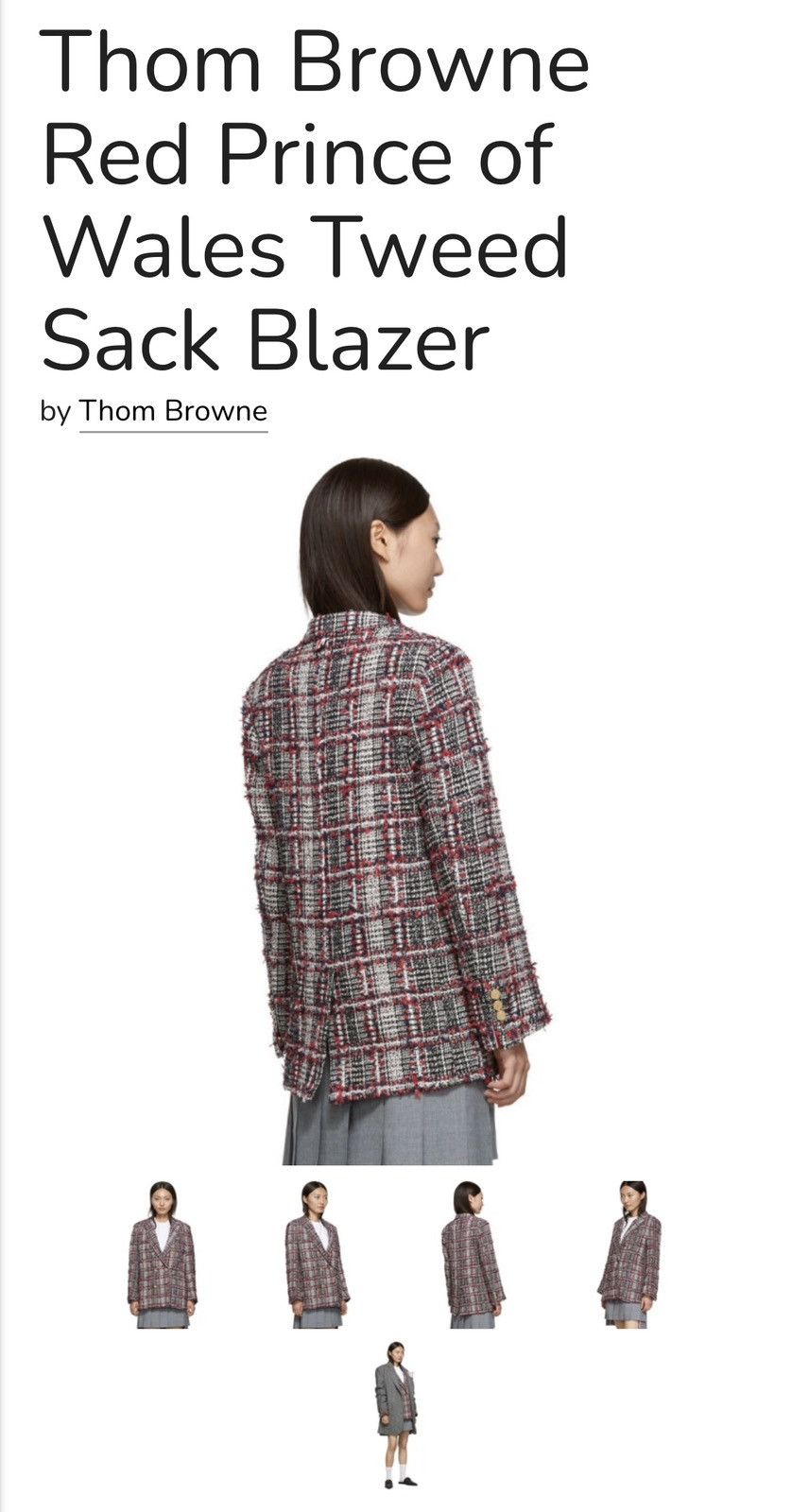 Thom Browne Thom Browne Red Prince of Wales Tweed Sack Blazer Size 36 Size US S / EU 44-46 / 1 - 24 Thumbnail