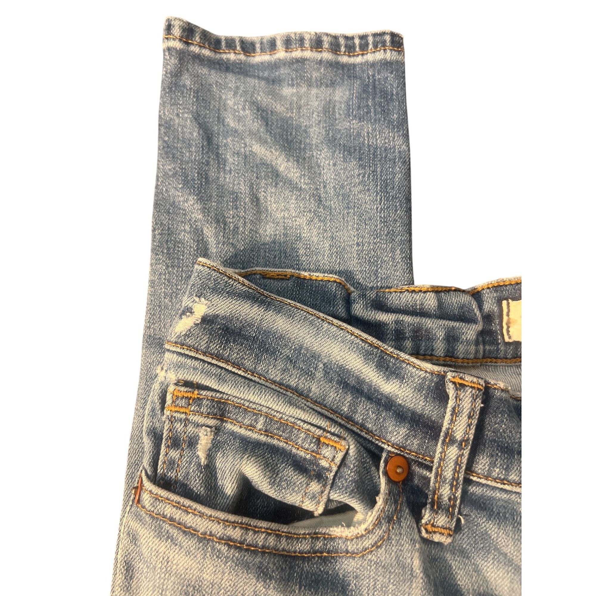 Madewell Madewell Womens Distressed Skinny Skinny Jeans Light Blue Wa Size 42" / US 20 - 4 Thumbnail