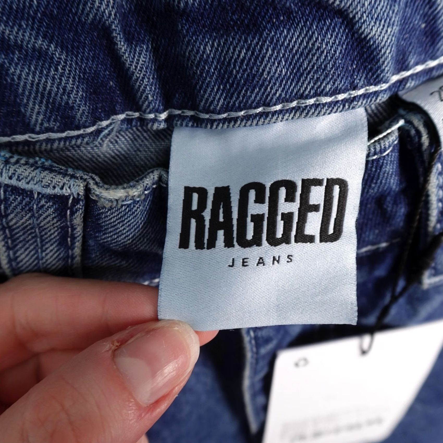 Vintage Ragged Jeans Womens Blue High Rise Wide Leg Skater Jeans 26 Organic Denim NWT Size 26" / US 2 / IT 38 - 2 Thumbnail