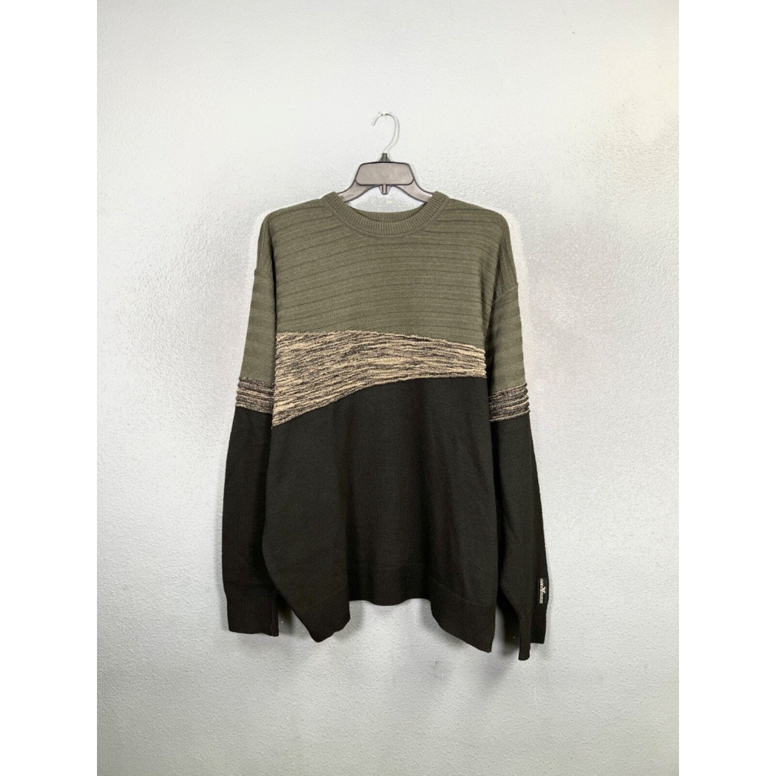 Carlo Colucci 56 XXL Mens Sweater Jumper Green black vintage