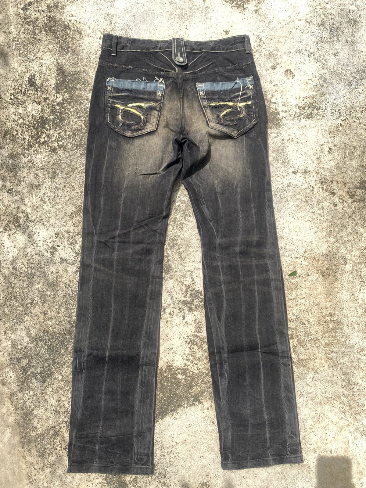 If Six Was Nine × Japanese Brand Red Pepper Faded Clawmark Boro Straight cut Jeans Size US 32 / EU 48 - 14 Thumbnail