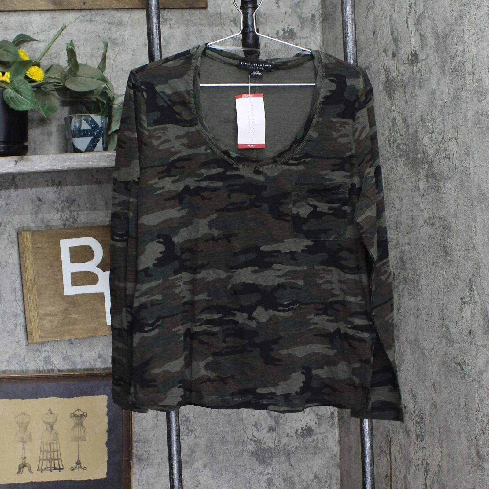 Sanctuary NWT Social Standard by Sanctuary T-Shirt Tee L Camo Green Size L / US 10 / IT 46 - 1 Thumbnail