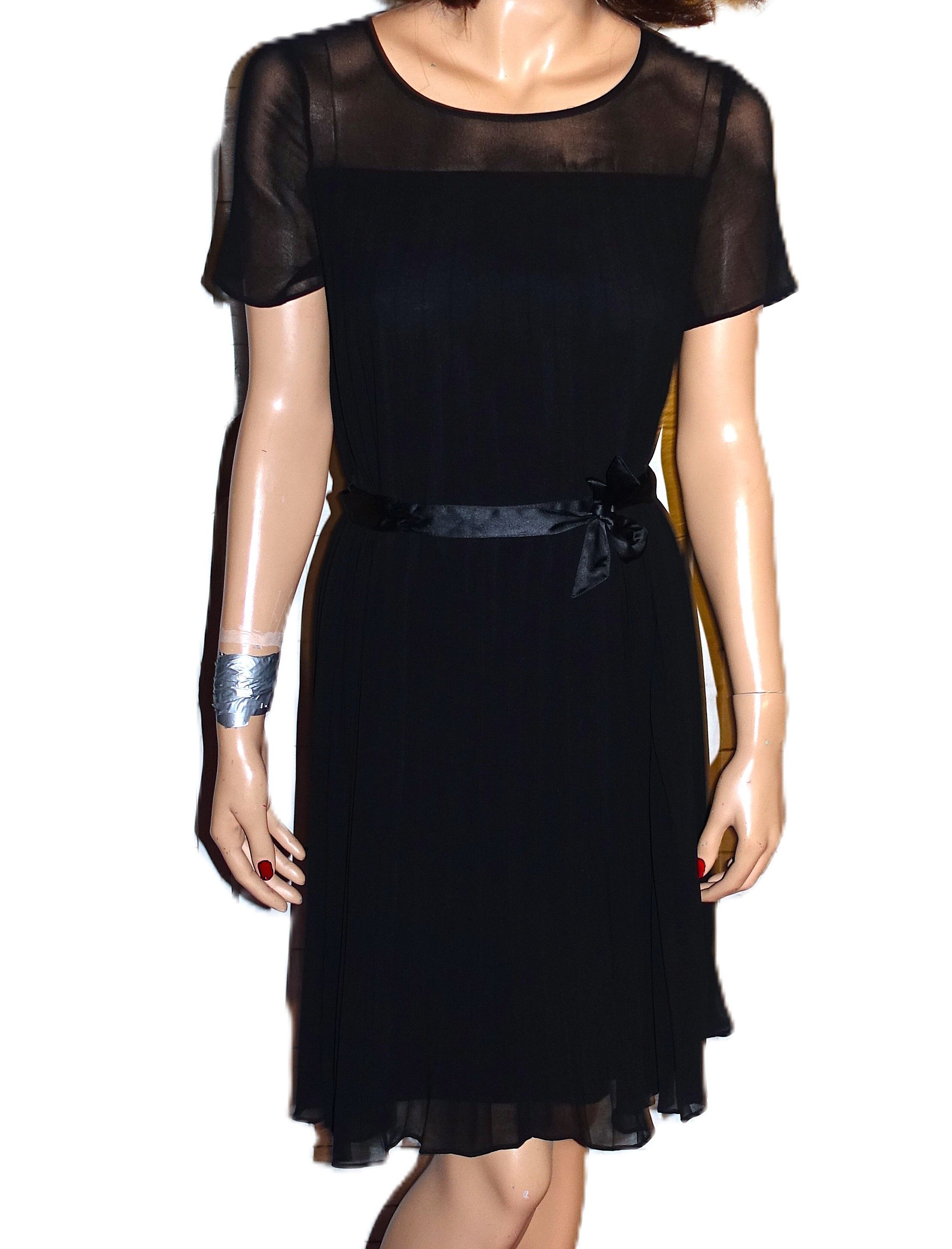 DKNY DKNY Black Sheer Pleated Dress XS NWOT Size XS / US 0-2 / IT 36-38 - 1 Thumbnail