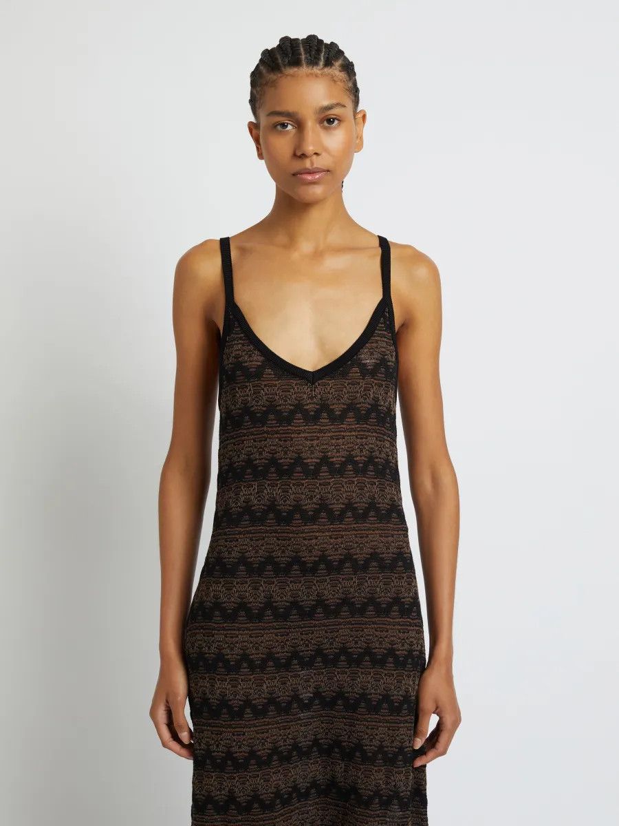Christopher Esber o1mle1224 Palais Knit Cami Dress in Black Cocao Size L / US 10 / IT 46 - 3 Thumbnail