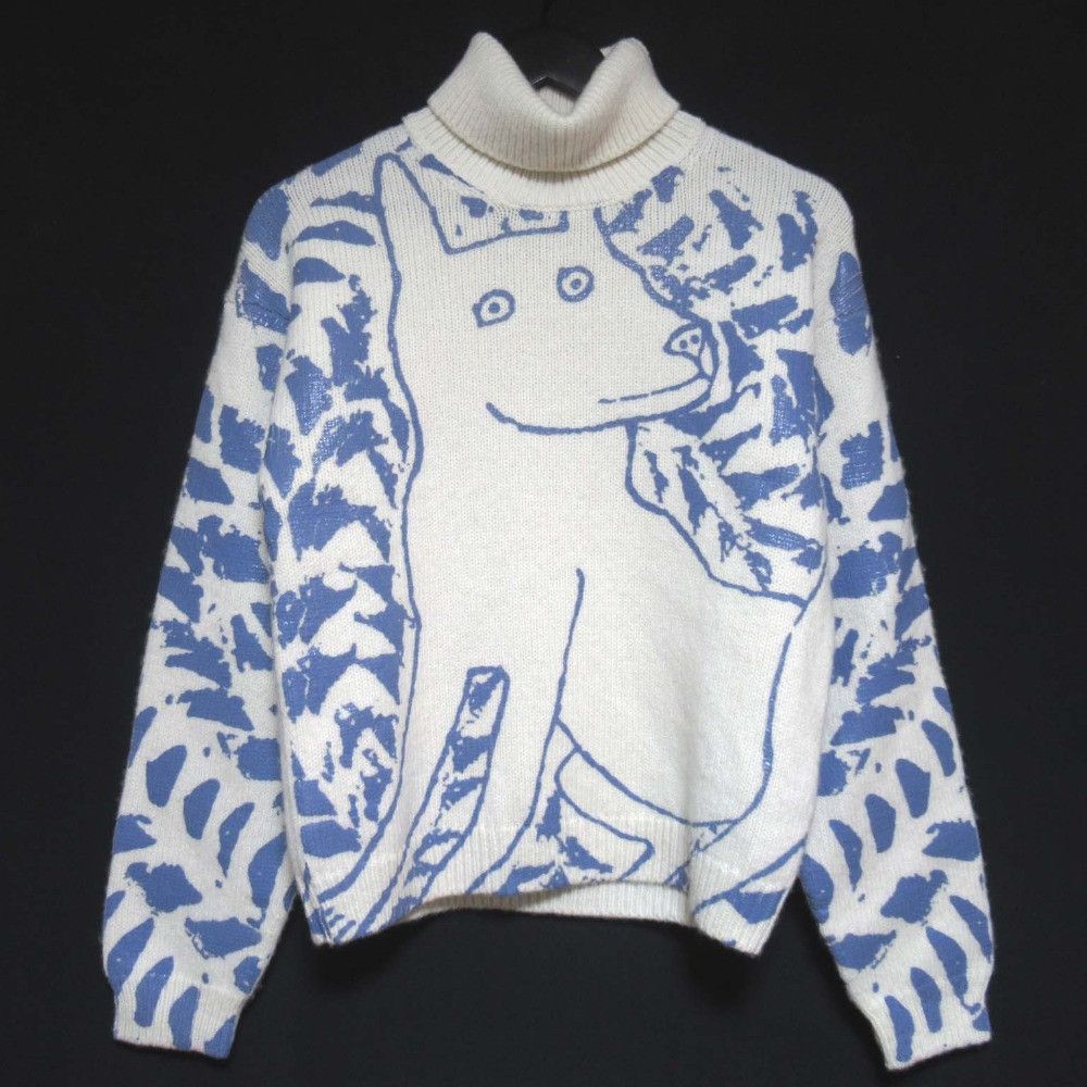 Dior Dior Dior Homme DIOR AND HYLTON NEL Print Knit Turtleneck Sweater Cotton Tops DUTY FREE for USA Size ONE SIZE - 1 Thumbnail