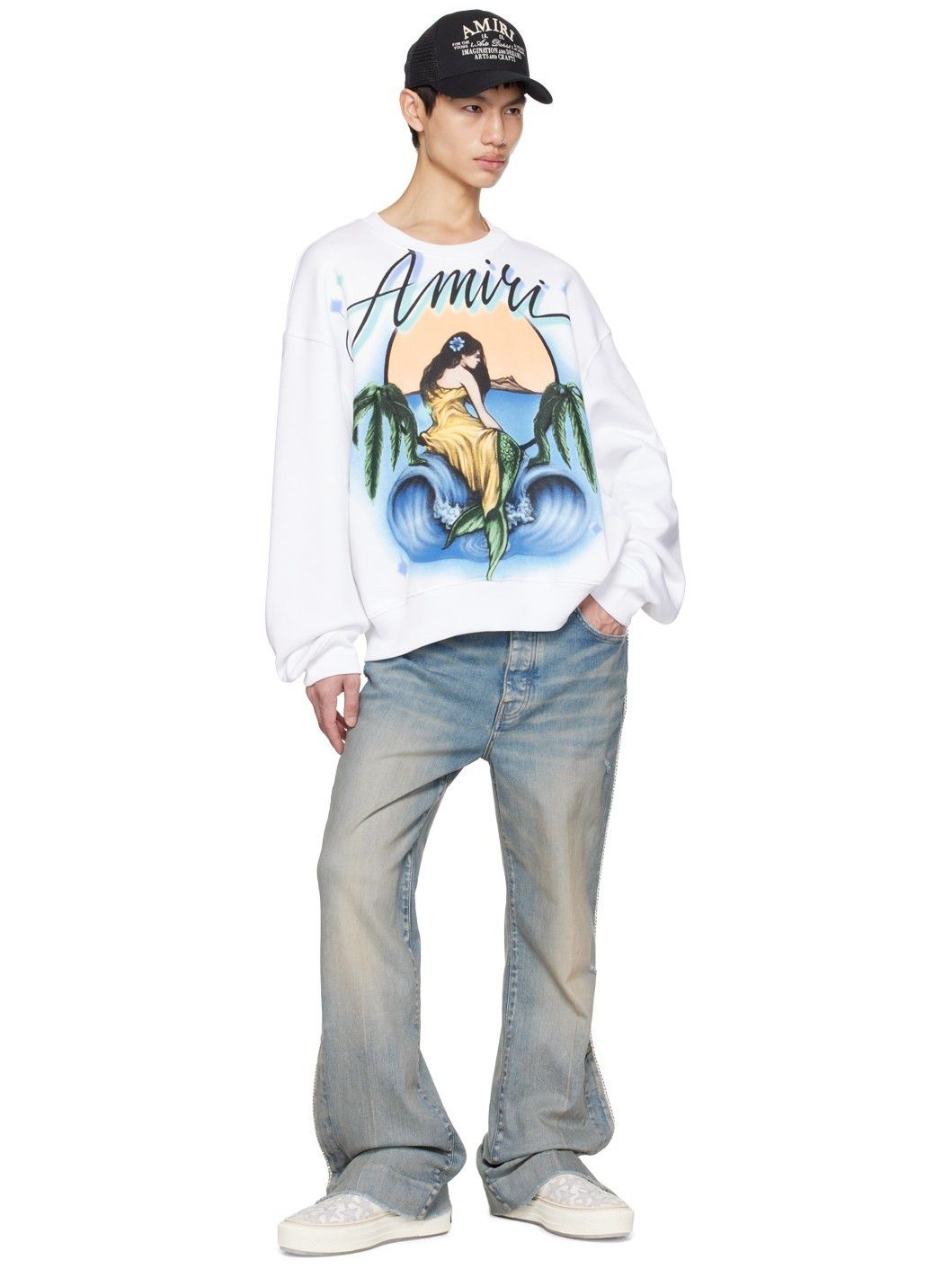 Amiri o1mle0725 Crewneck Sweatshirt in White Size US XXL / EU 58 / 5 - 4 Thumbnail