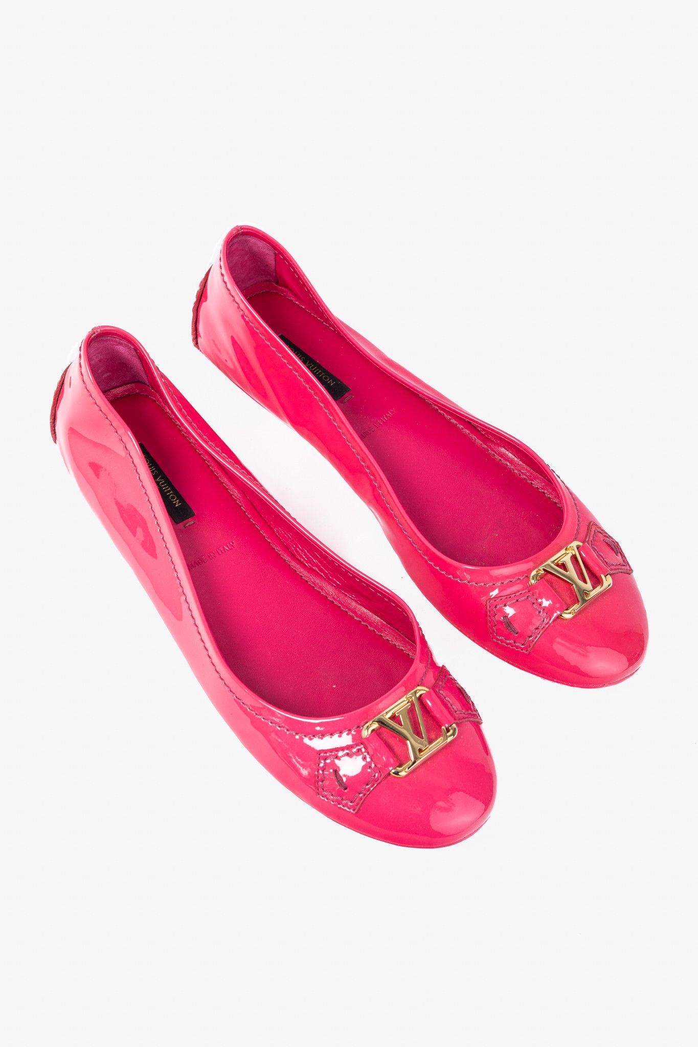 Louis Vuitton Louis Vuitton Rose Pop LV Oxford Patent Ballerina Flats Size US 8.5 / IT 38.5 - 1 Thumbnail
