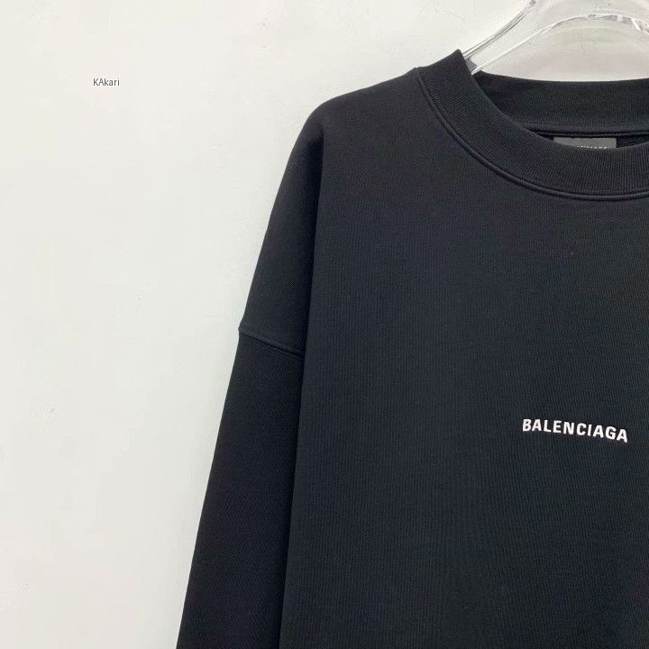Balenciaga Balenciaga 2023 Black Logo Cotton Sweatshirt Size US M / EU 48-50 / 2 - 2 Thumbnail