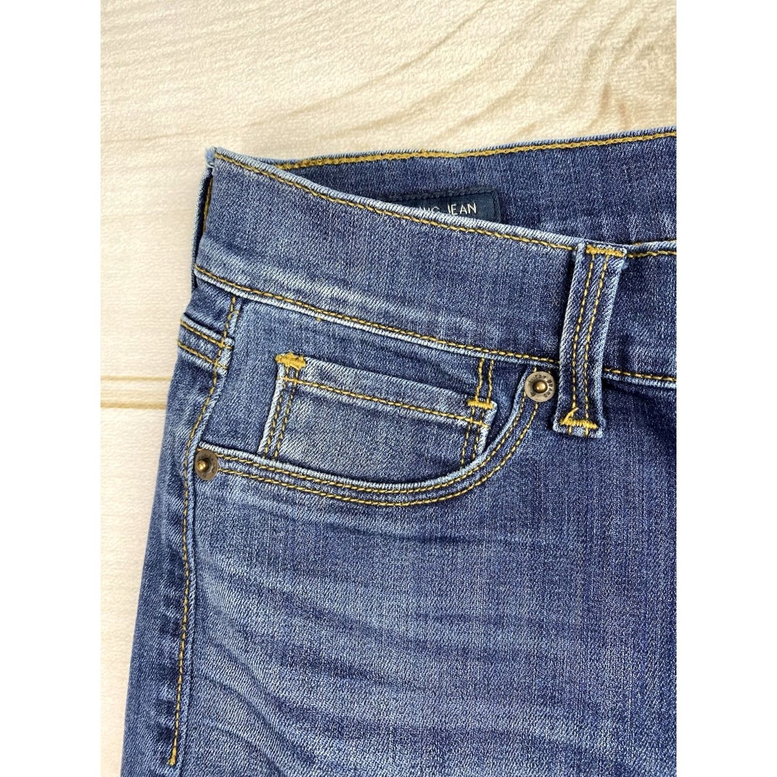 Lucky Brand Lucky Brand Jeans Skinny 6 Petite Blue Dark Wash Brooke Distressed 5-Pocket Womens Jeans XS-Plus? Size 28" / US 6 / IT 42 - 2 Thumbnail