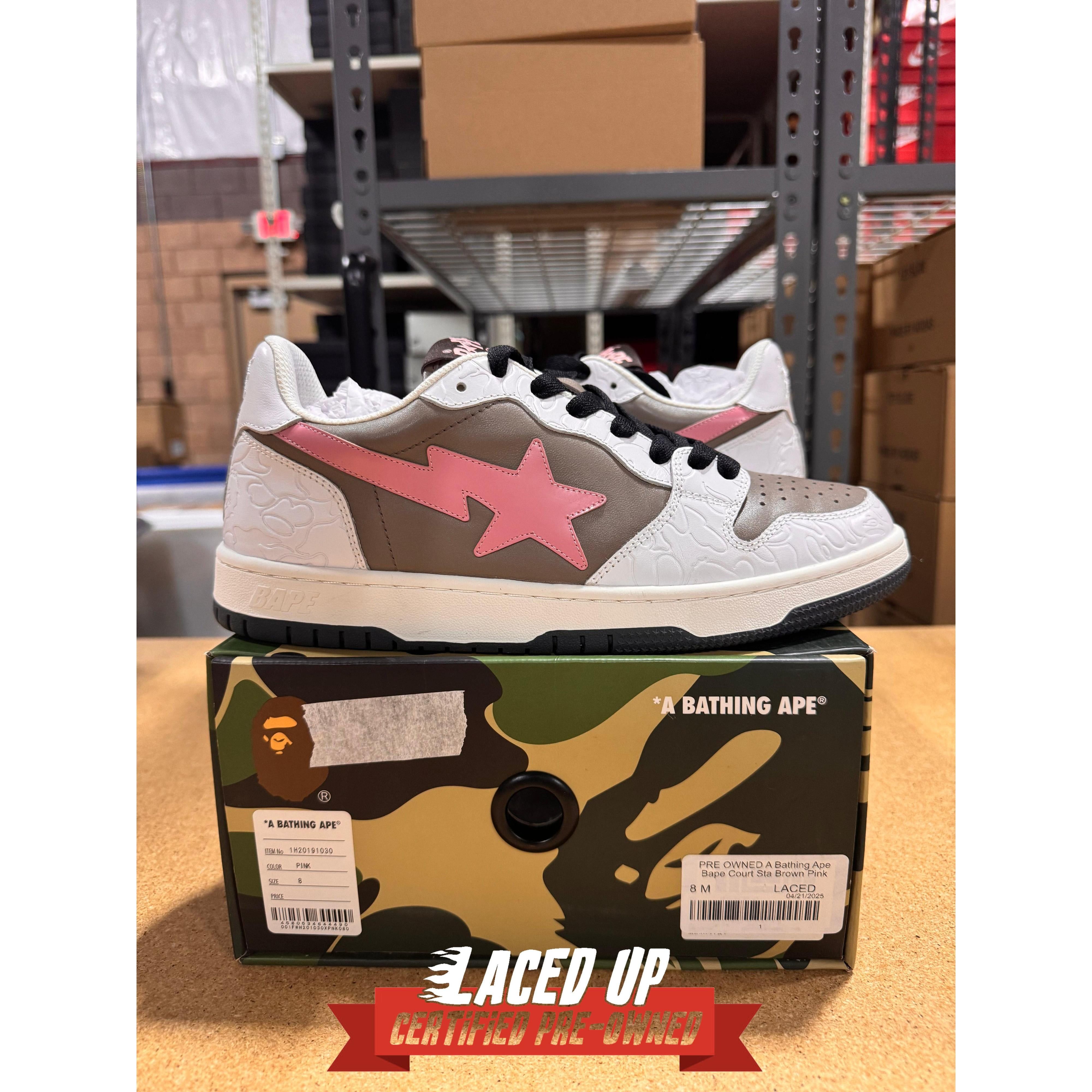 Other PRE OWNED A Bathing Ape Bape Court Sta Brown Pink Size US 8 / EU 41 - 1 Thumbnail