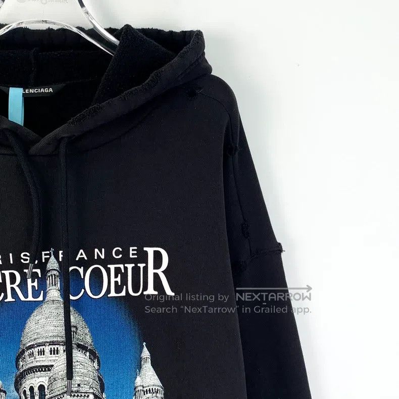 Balenciaga Balenciaga Black Church Lettering Printed Cotton Hooded Dr Size US M / EU 48-50 / 2 - 3 Thumbnail