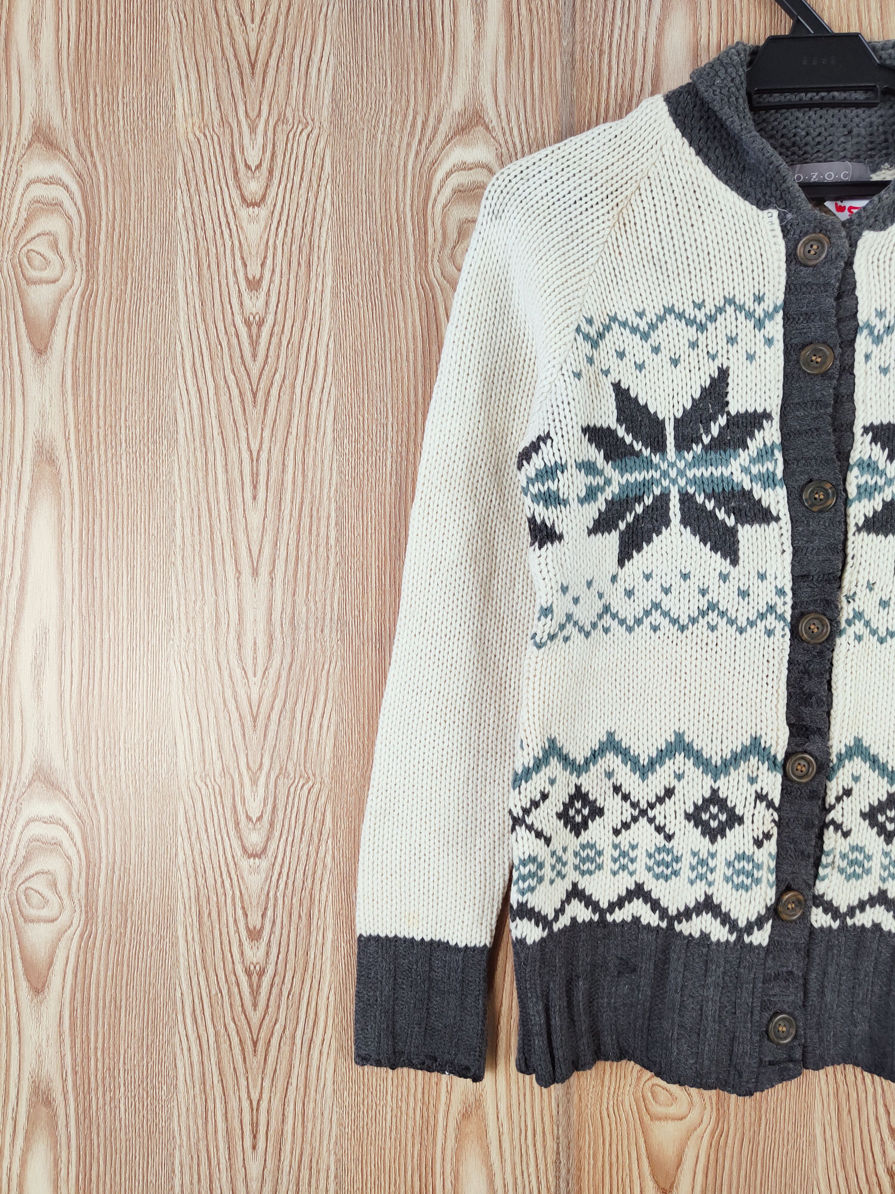 Japanese Brand O.Z.O.C Cream Knitwear Cardigan #W570 Size S / US 4 / IT 40 - 3 Thumbnail
