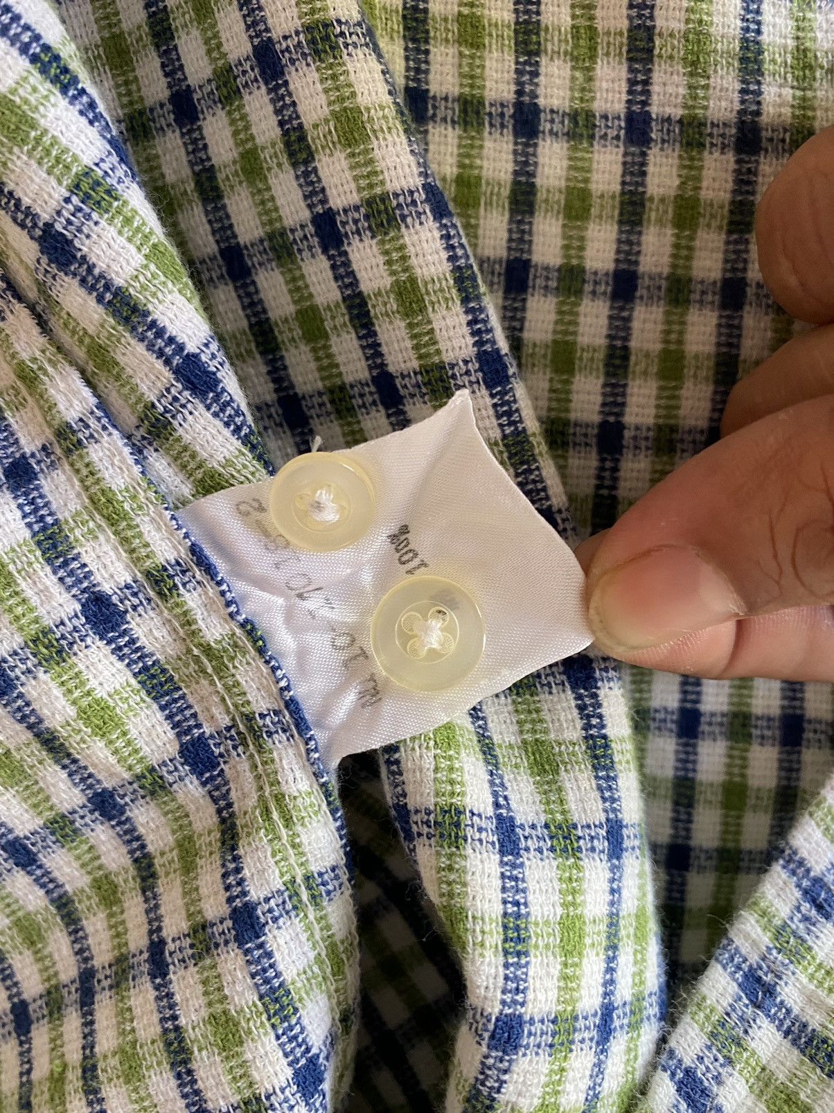 Beams Plus BEAMS Green, White, and Blue Checkered Short-Sleeve Shirt Size US M / EU 48-50 / 2 - 4 Thumbnail